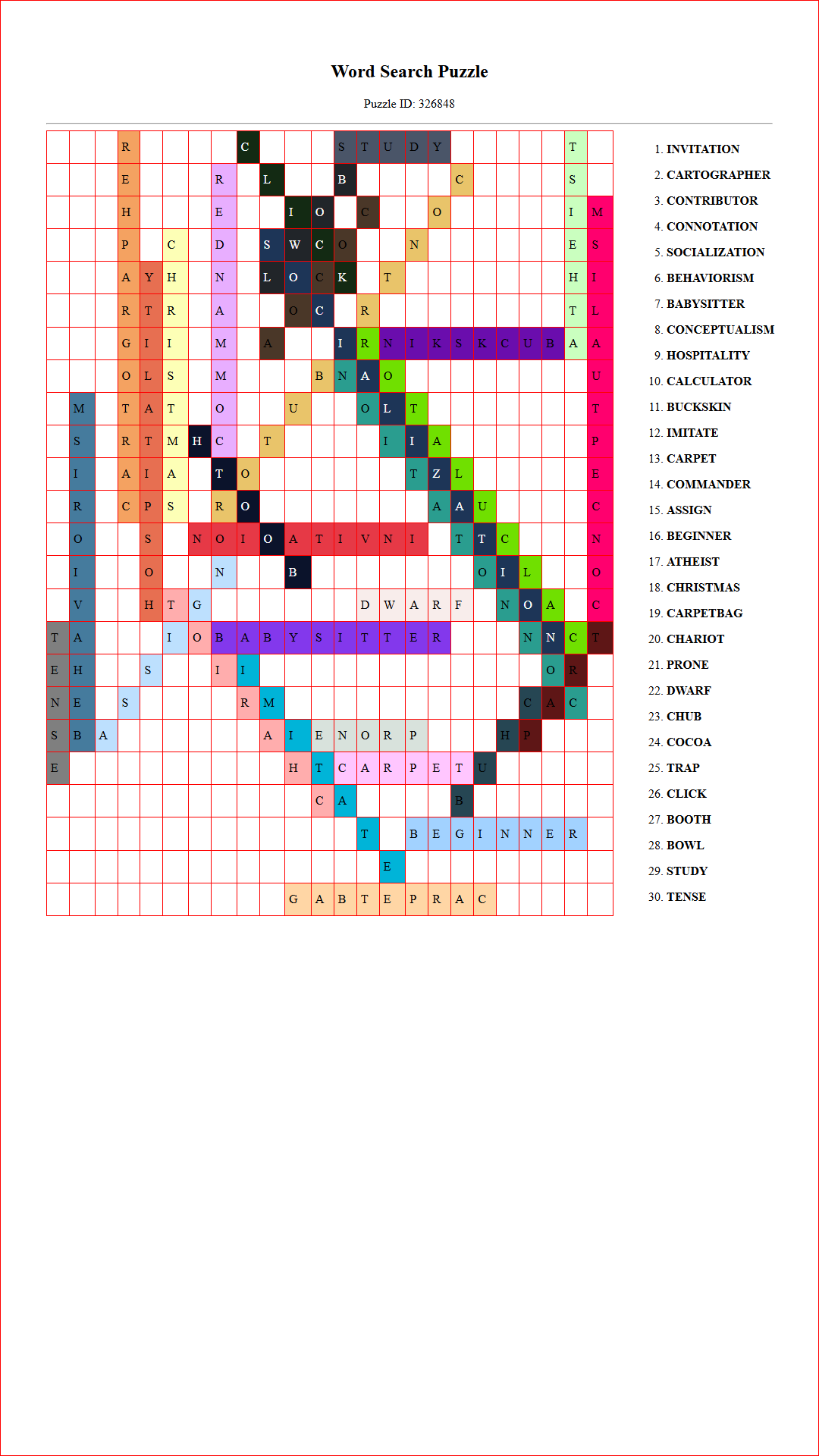 Solution of Printable word search puzzle for adults 28 (Puzzle id: 326848) Document
