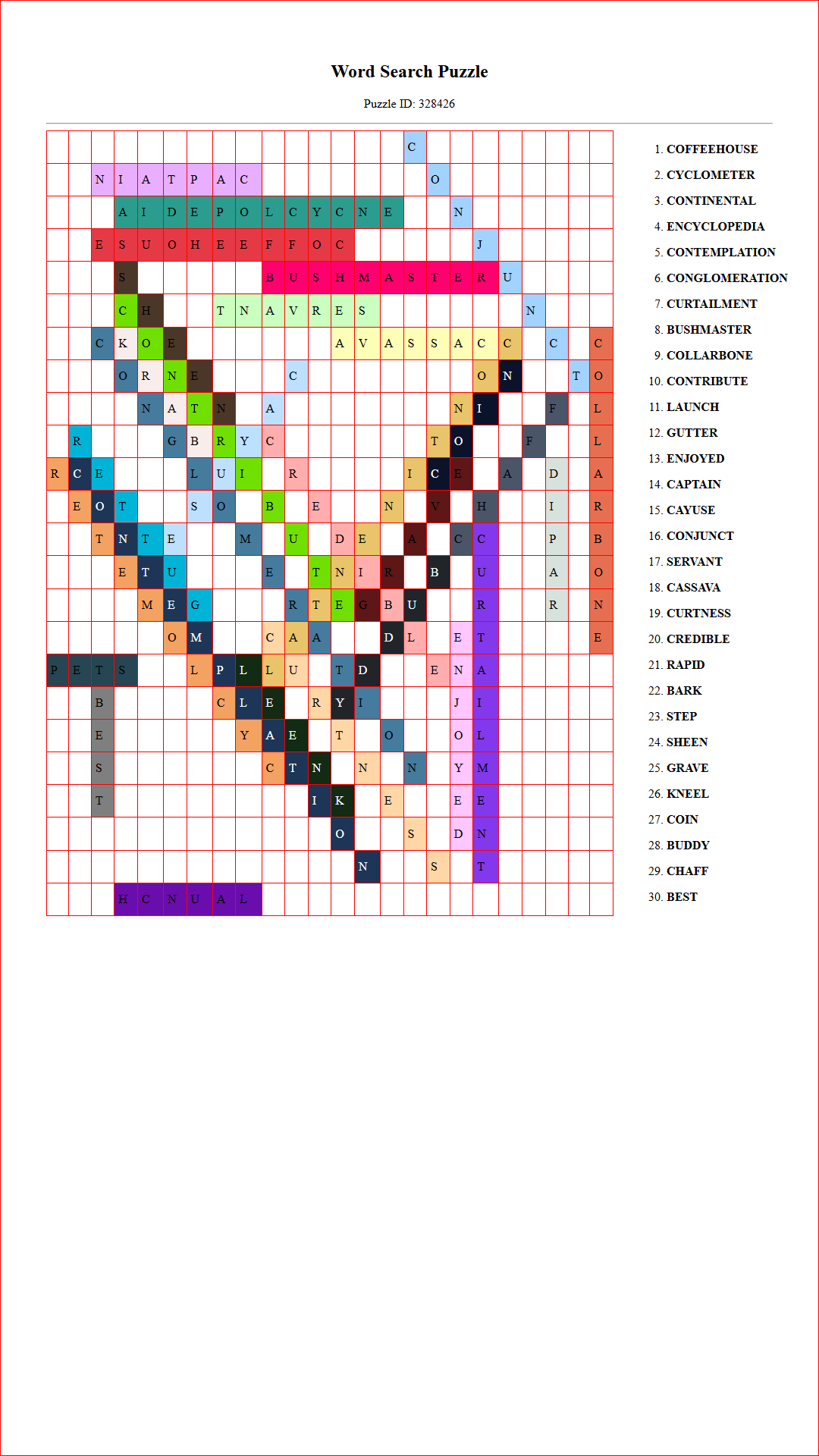 Solution of Printable word search puzzle for adults 391 (Puzzle id: 328426) Document