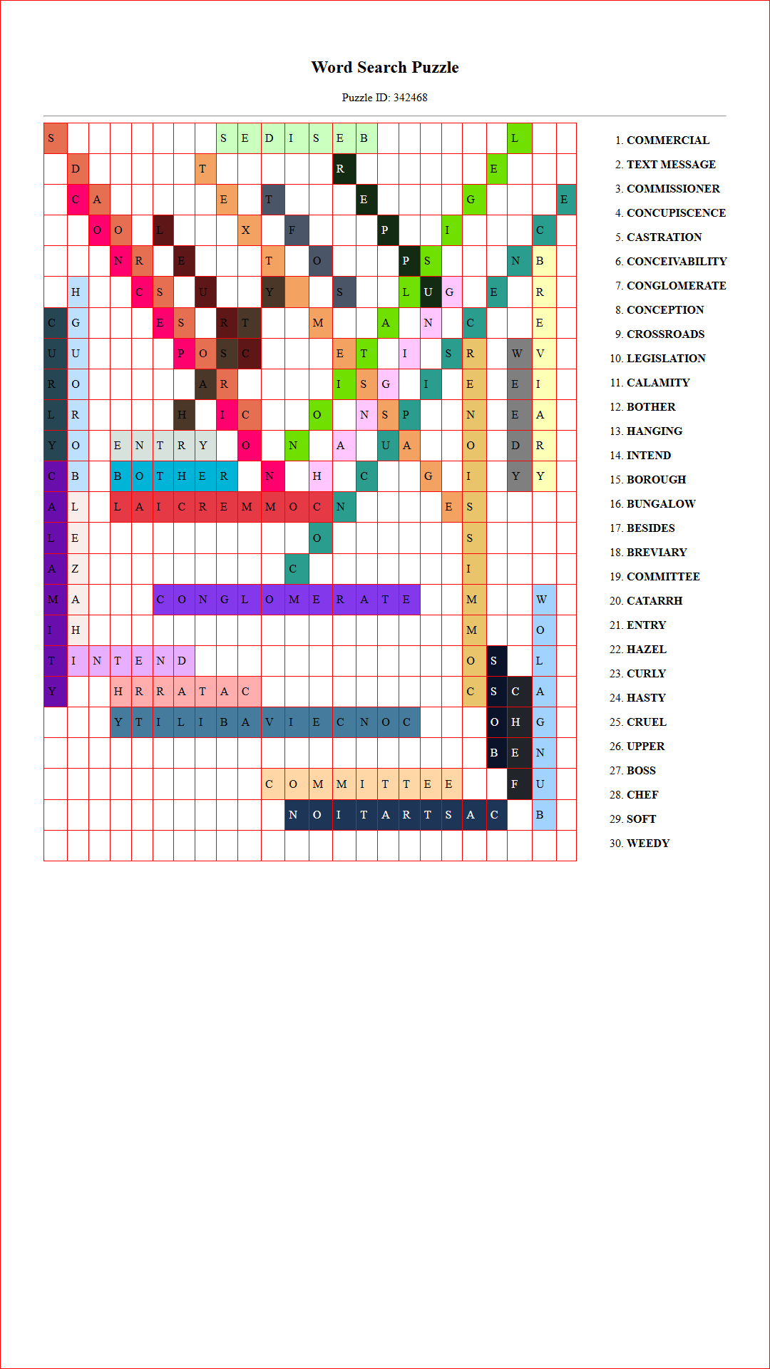 Solution of Printable word search puzzle for adults 312 (Puzzle id: 342468) Document