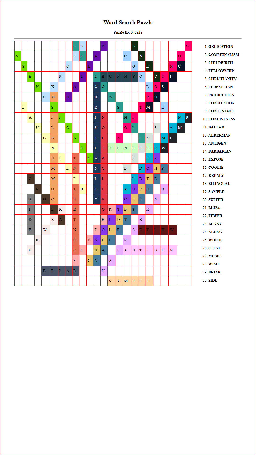 Solution of Printable word search puzzle for adults 426 (Puzzle id: 342828) Document