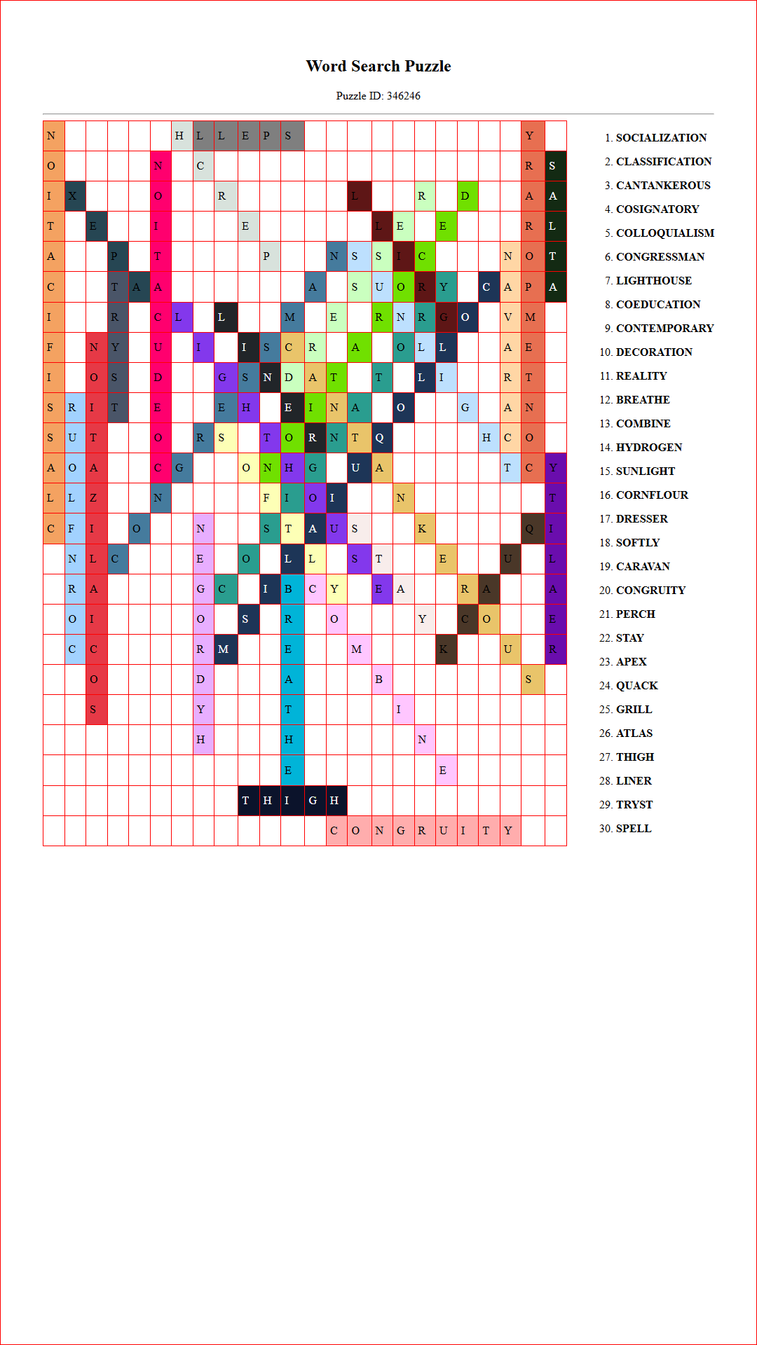 Solution of Printable word search puzzle for adults 474 (Puzzle id: 346246) Document