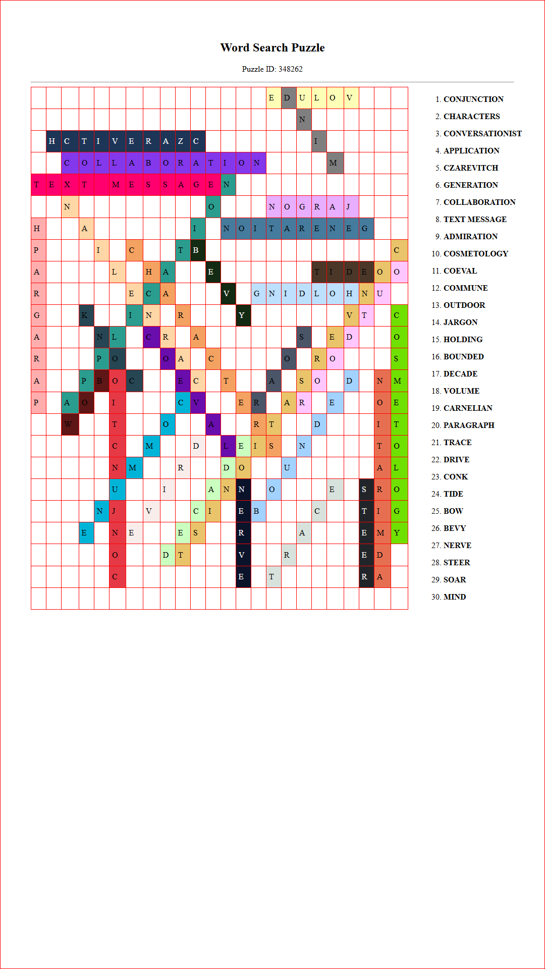 Solution of Printable word search puzzle for adults 408 (Puzzle id: 348262) Document