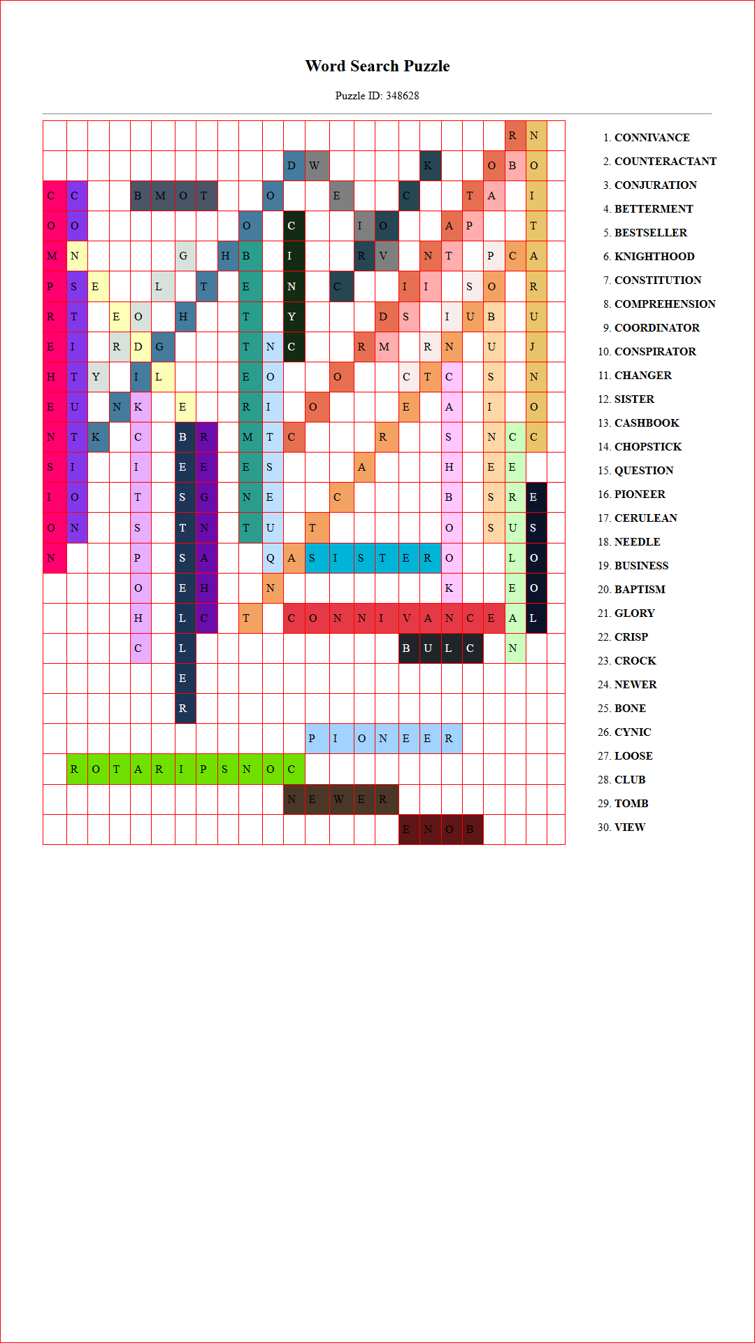 Solution of Printable word search puzzle for adults 375 (Puzzle id: 348628) Document