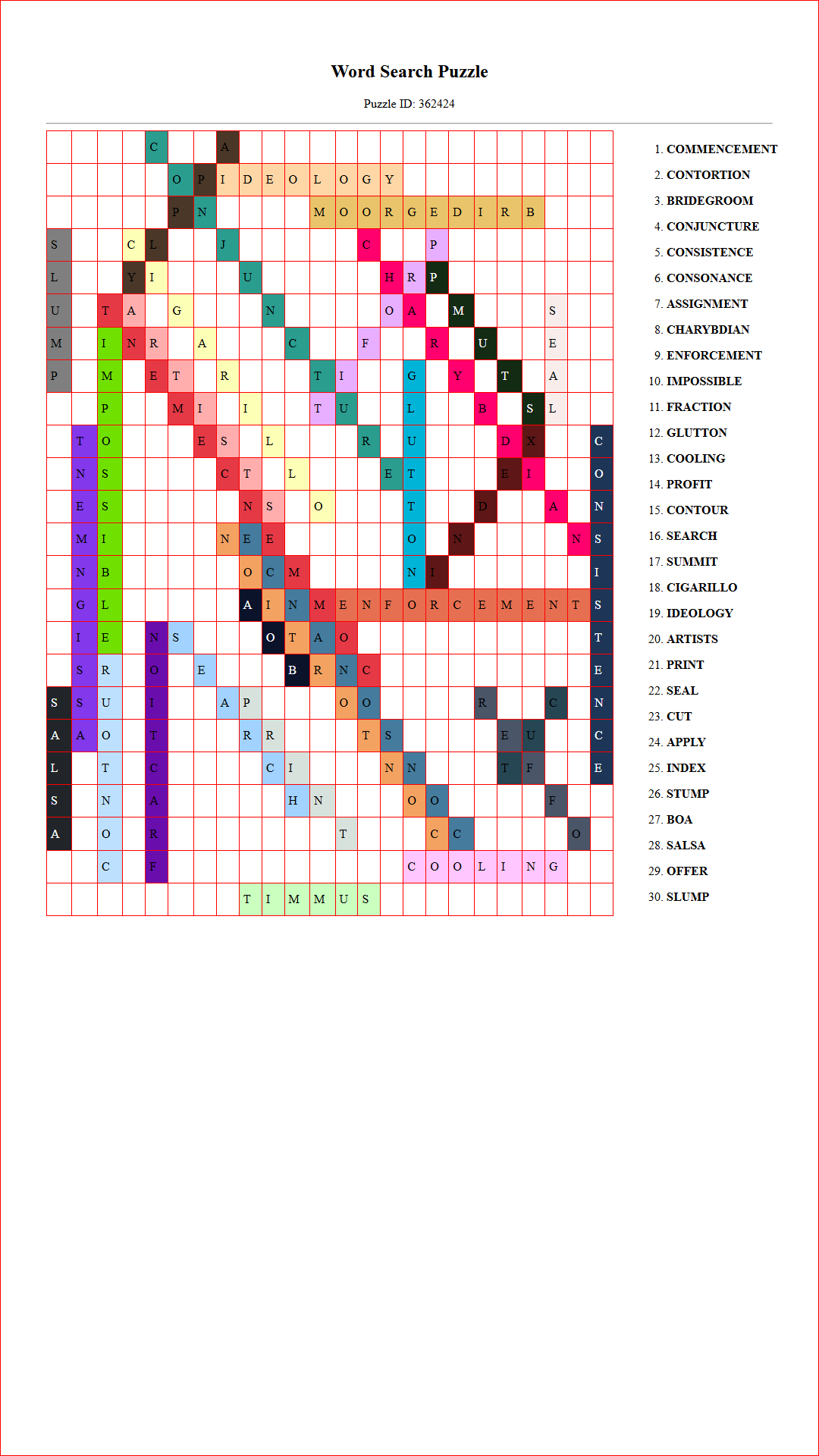 Solution of Printable word search puzzle for adults 351 (Puzzle id: 362424) Document