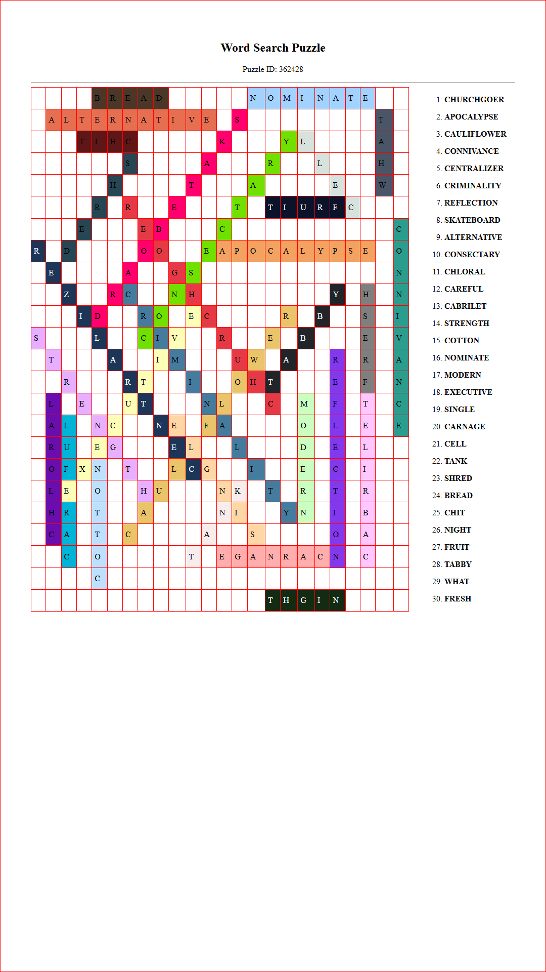 Solution of Printable word search puzzle for adults 485 (Puzzle id: 362428) Document