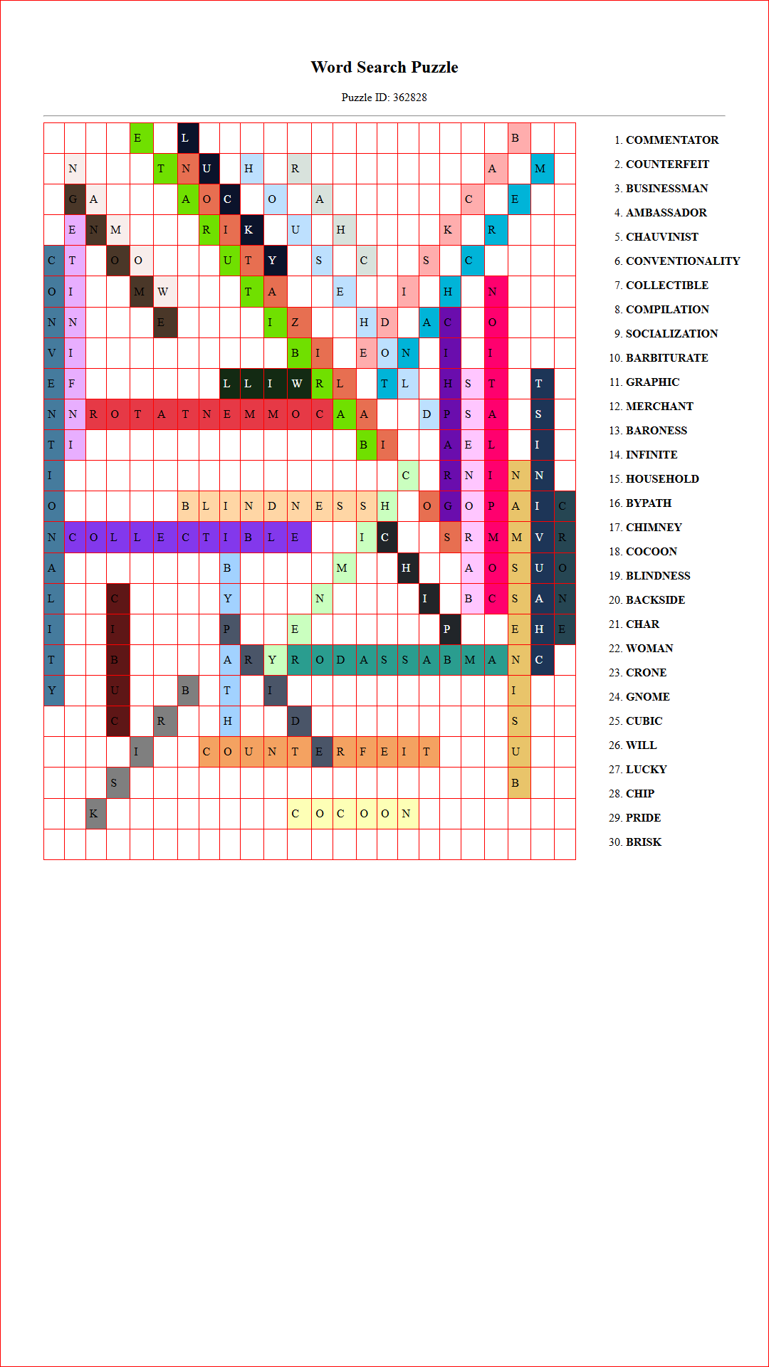 Solution of Printable word search puzzle for adults 272 (Puzzle id: 362828) Document