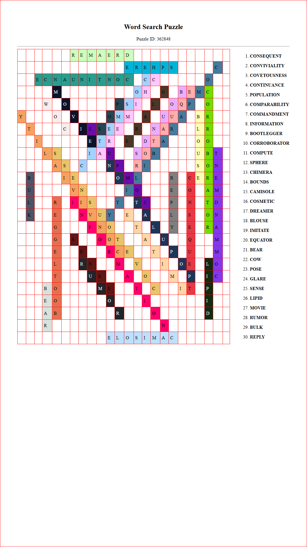 Solution of Printable word search puzzle for adults 176 (Puzzle id: 362848) Document