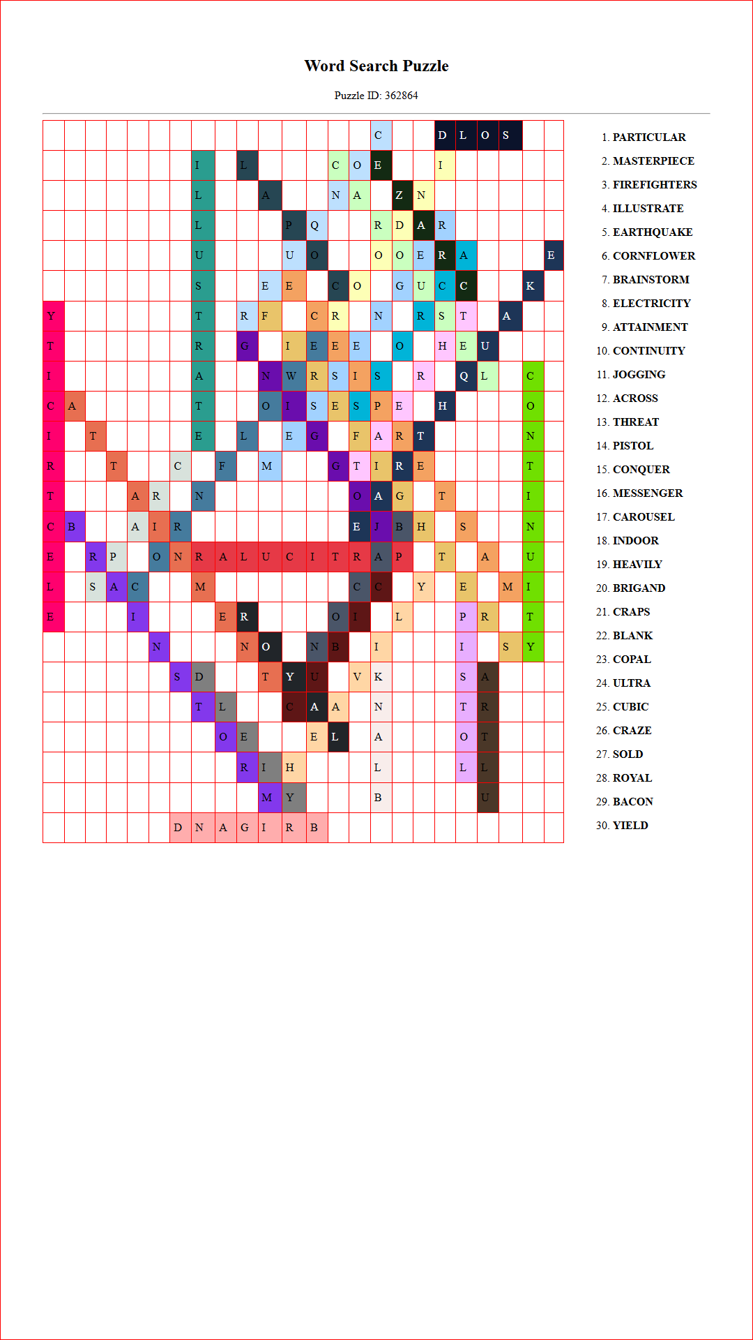 Solution of Printable word search puzzle for adults 131 (Puzzle id: 362864) Document