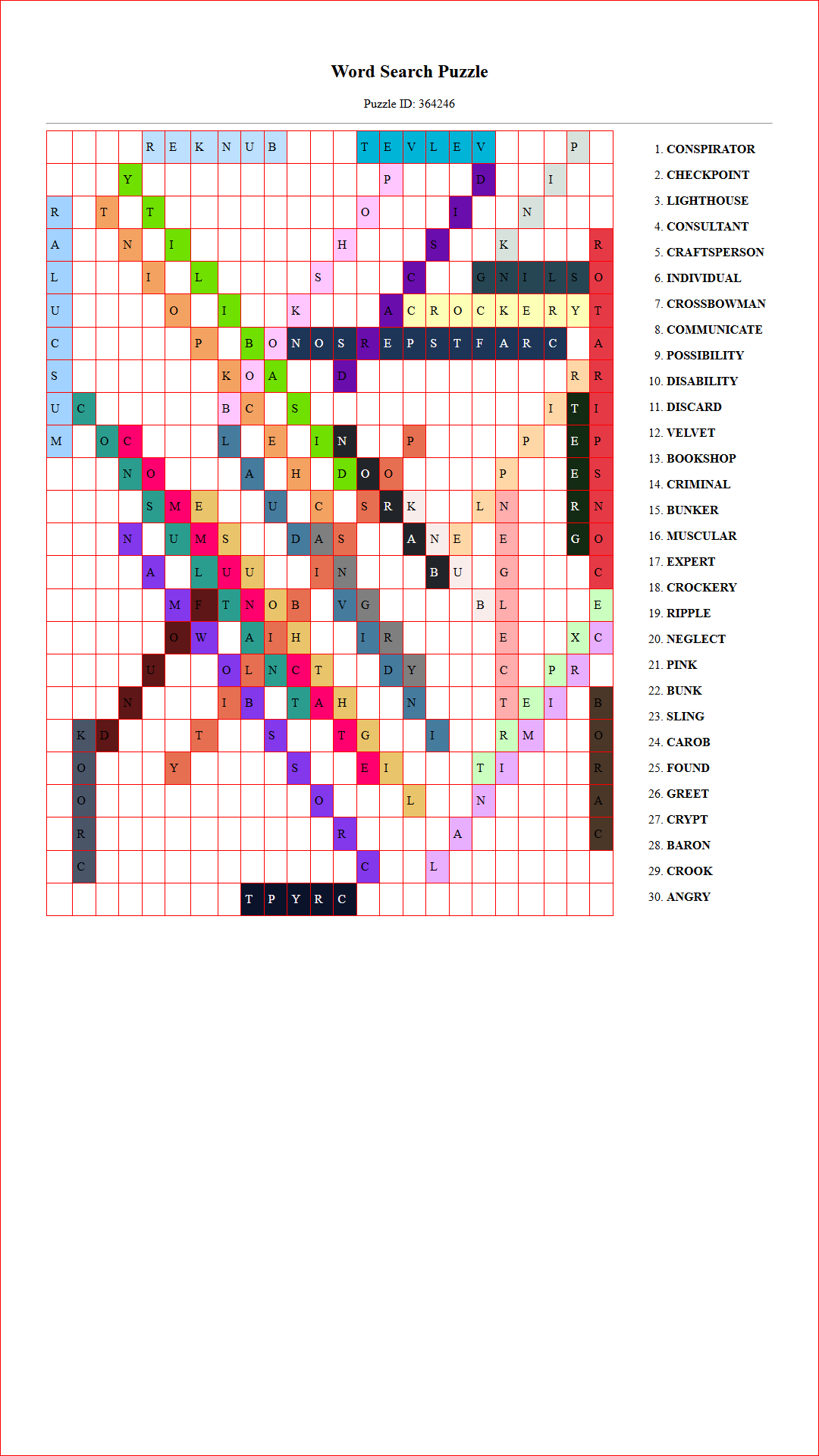 Solution of Printable word search puzzle for adults 269 (Puzzle id: 364246) Document