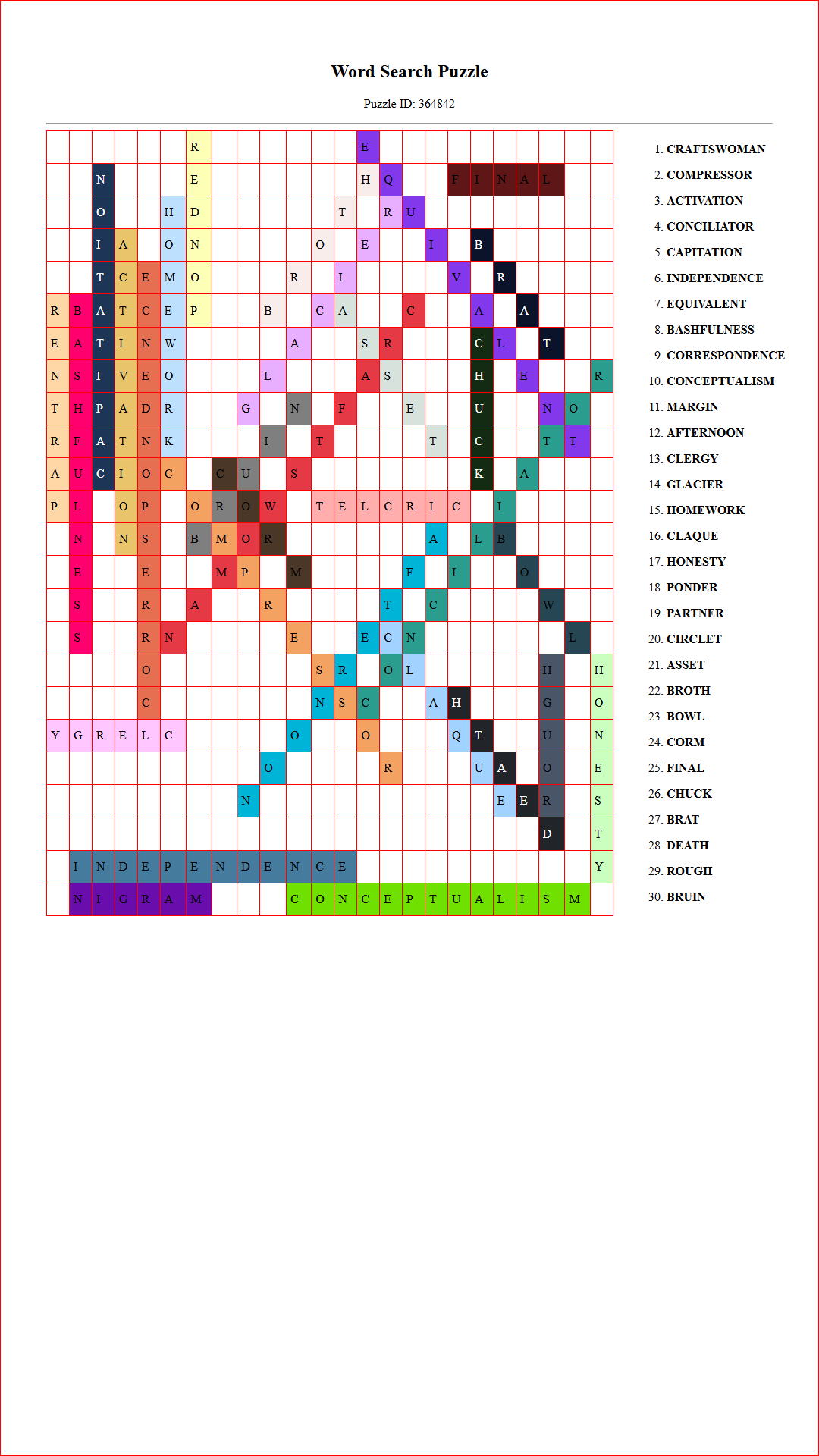Solution of Printable word search puzzle for adults 477 (Puzzle id: 364842) Document