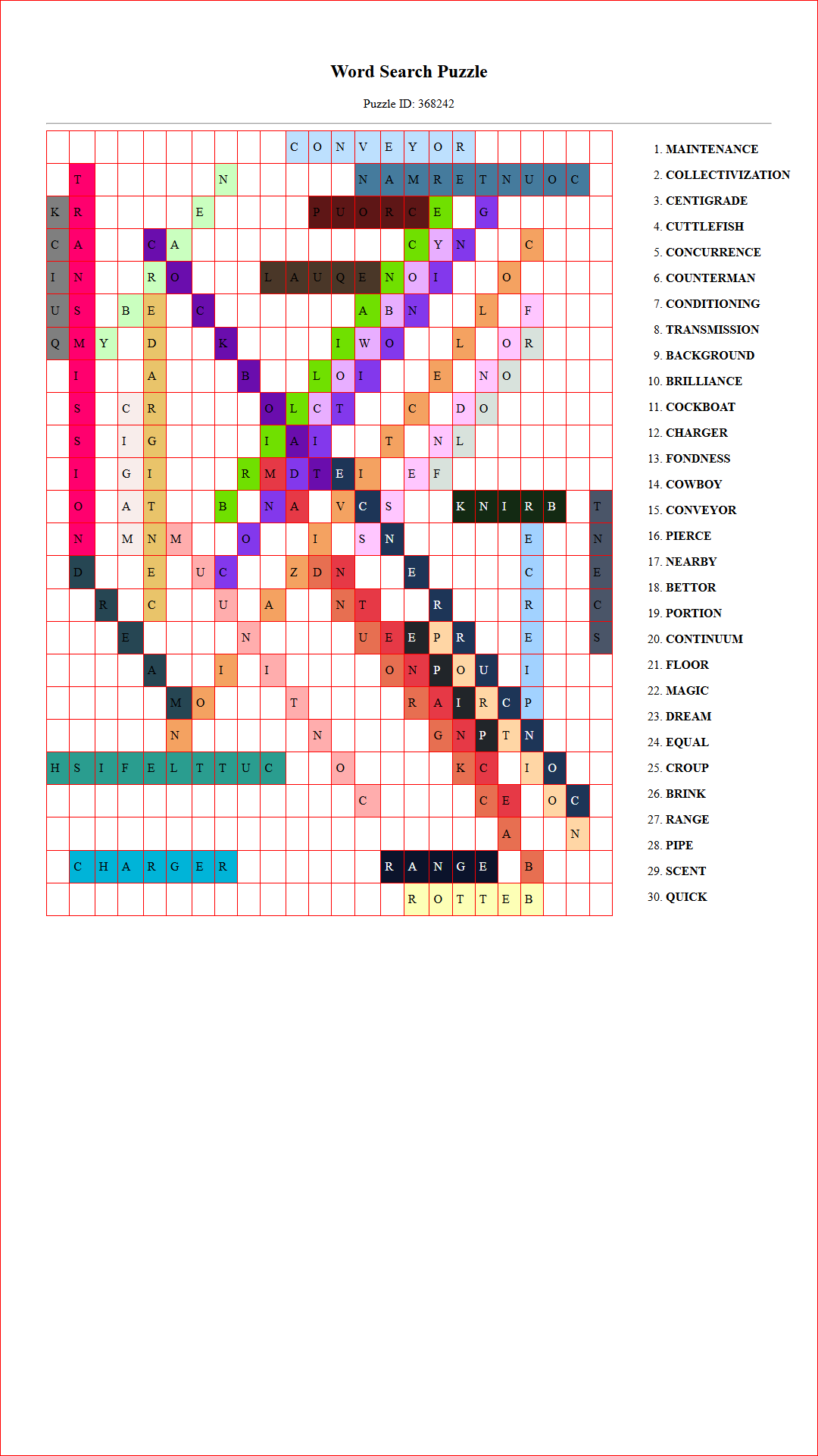 Solution of Printable word search puzzle for adults 291 (Puzzle id: 368242) Document
