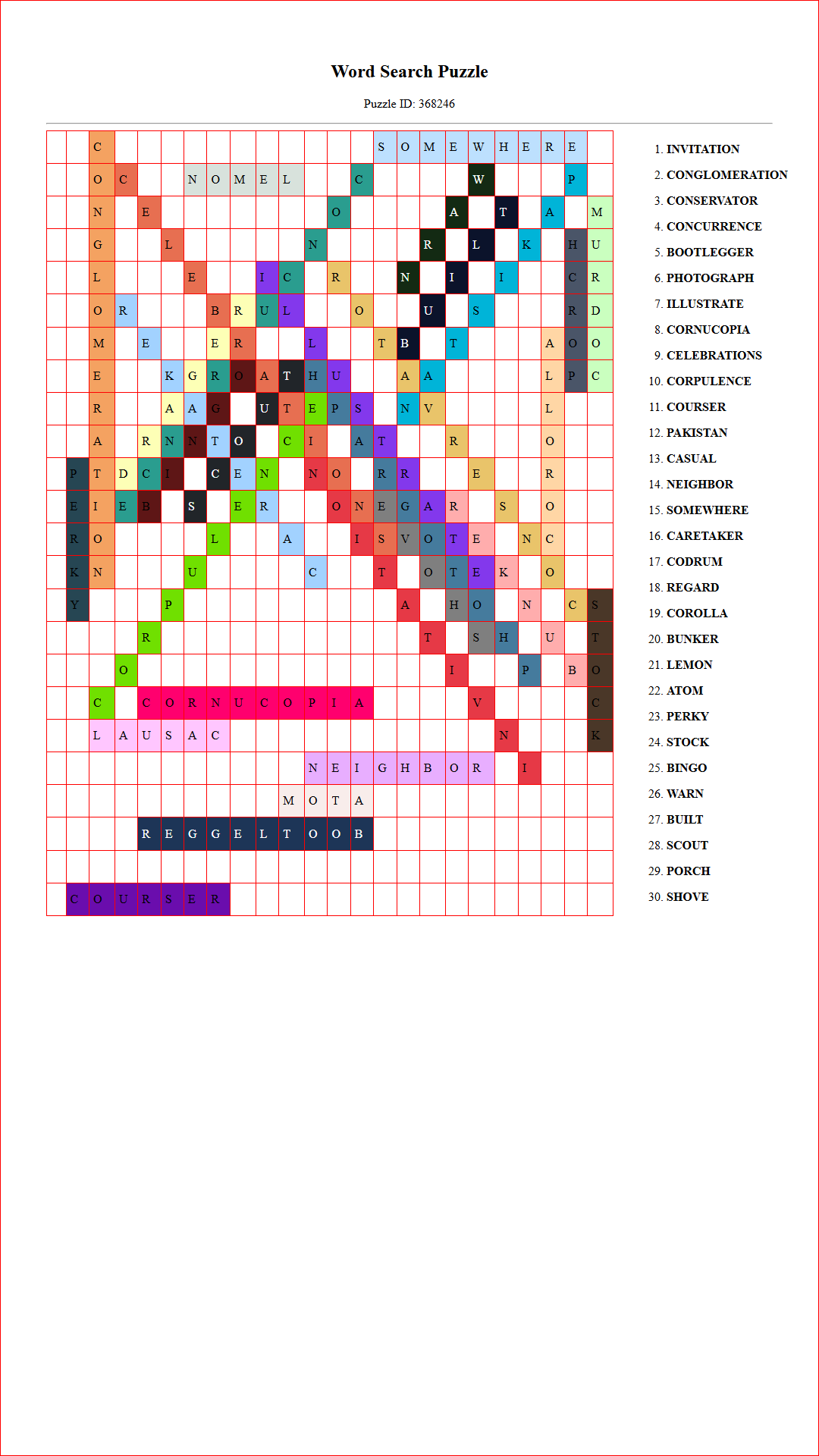 Solution of Printable word search puzzle for adults 393 (Puzzle id: 368246) Document