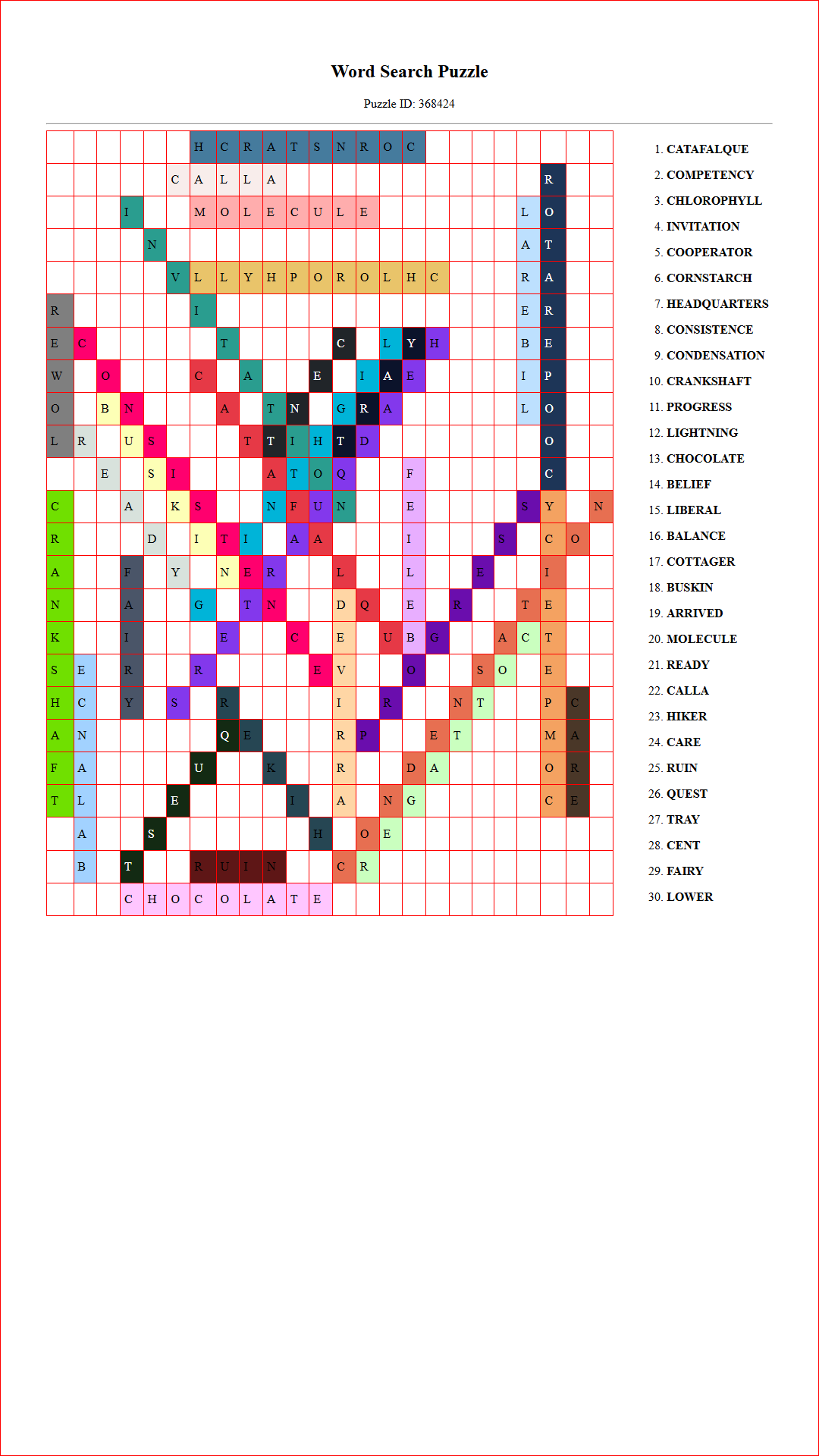 Solution of Printable word search puzzle for adults 331 (Puzzle id: 368424) Document