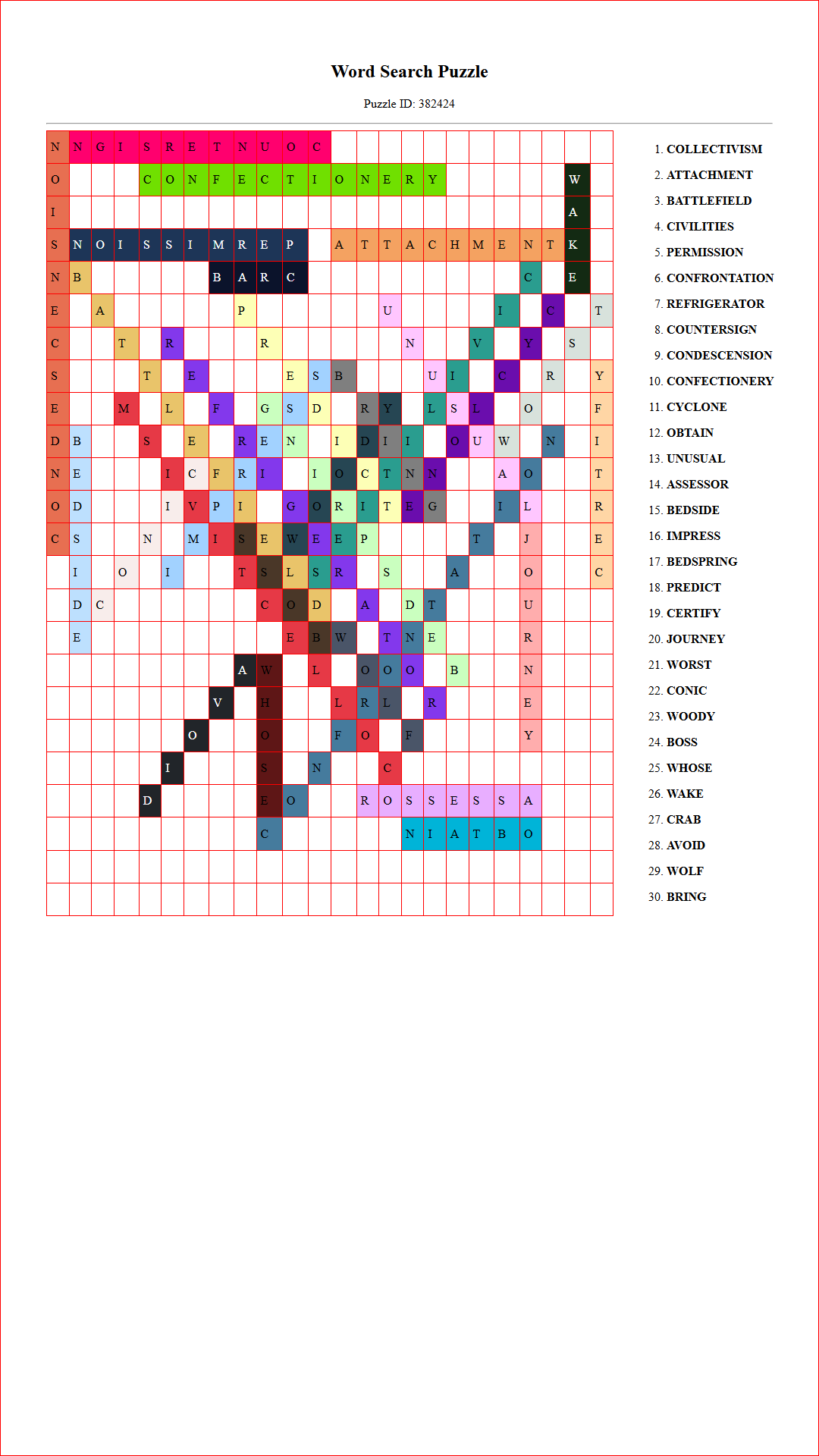 Solution of Printable word search puzzle for adults 150 (Puzzle id: 382424) Document