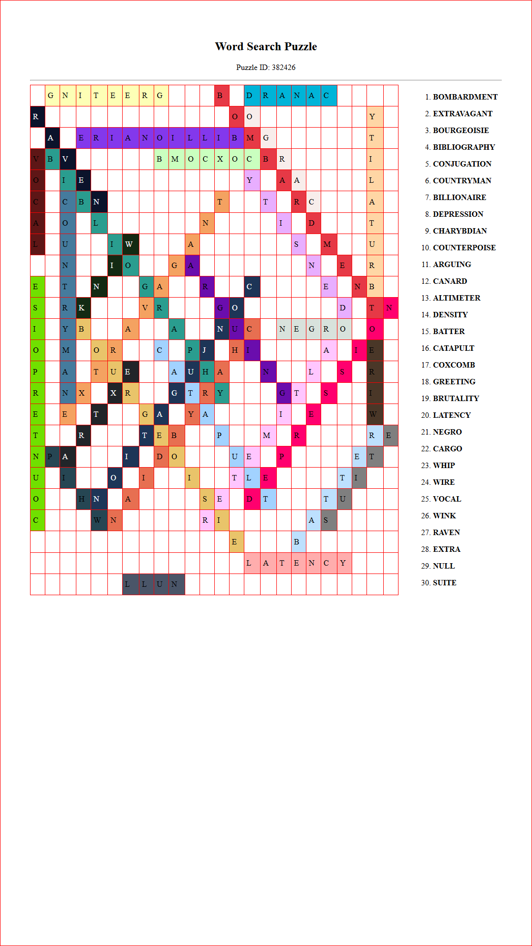 Solution of Printable word search puzzle for adults 241 (Puzzle id: 382426) Document