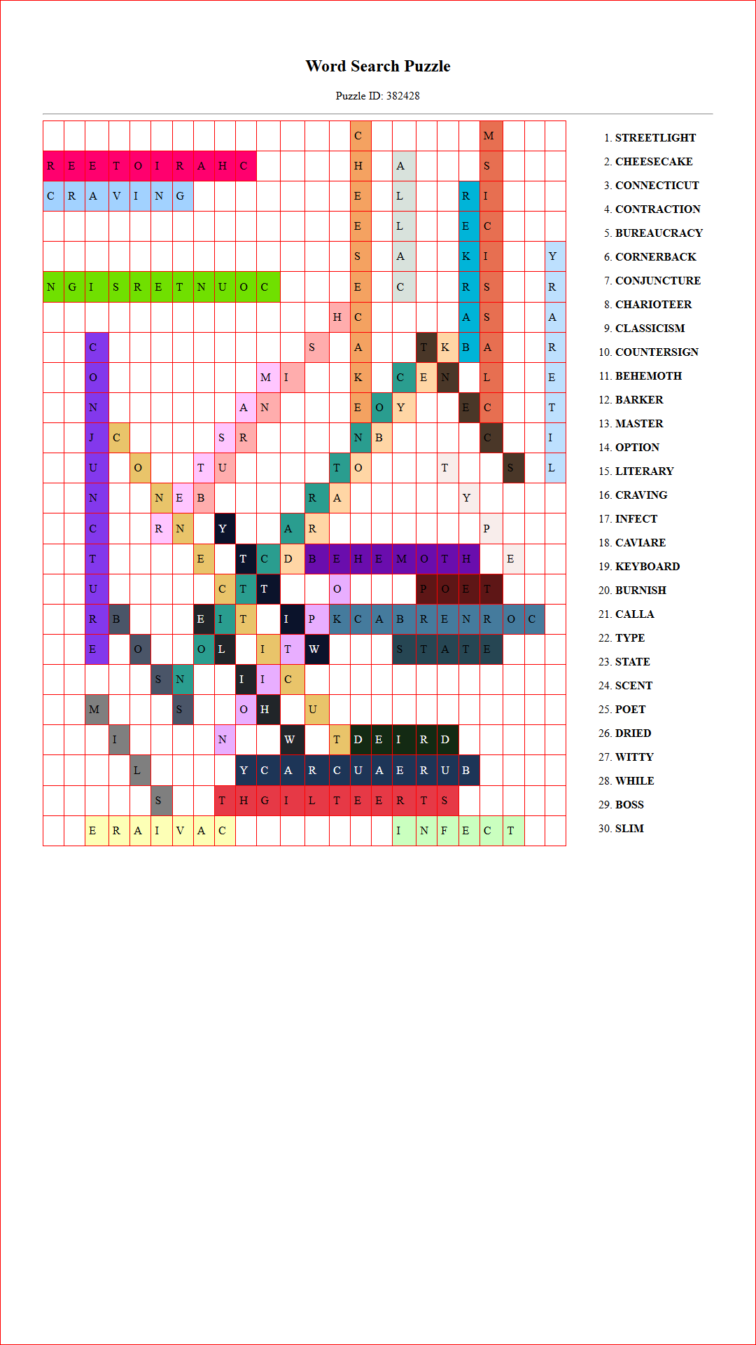 Solution of Printable word search puzzle for adults 415 (Puzzle id: 382428) Document