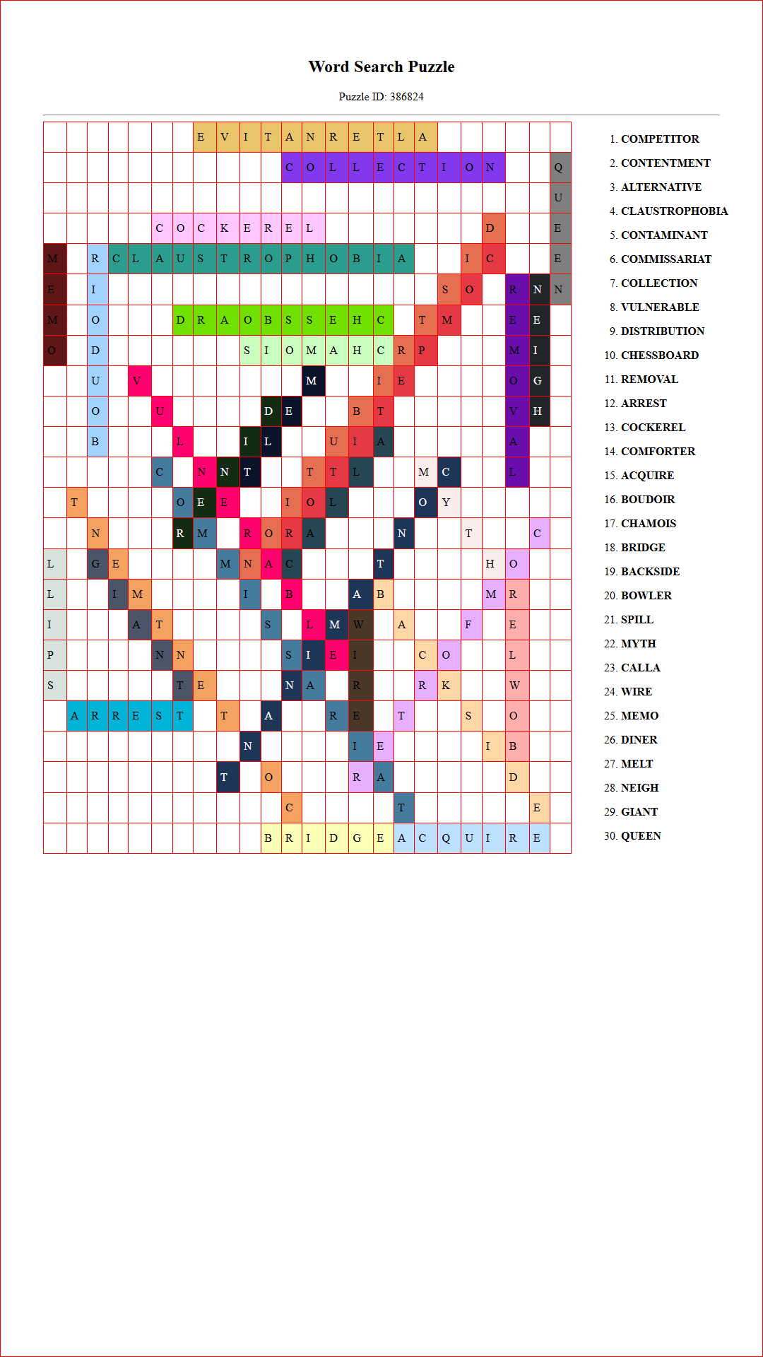 Solution of Printable word search puzzle for adults 473 (Puzzle id: 386824) Document