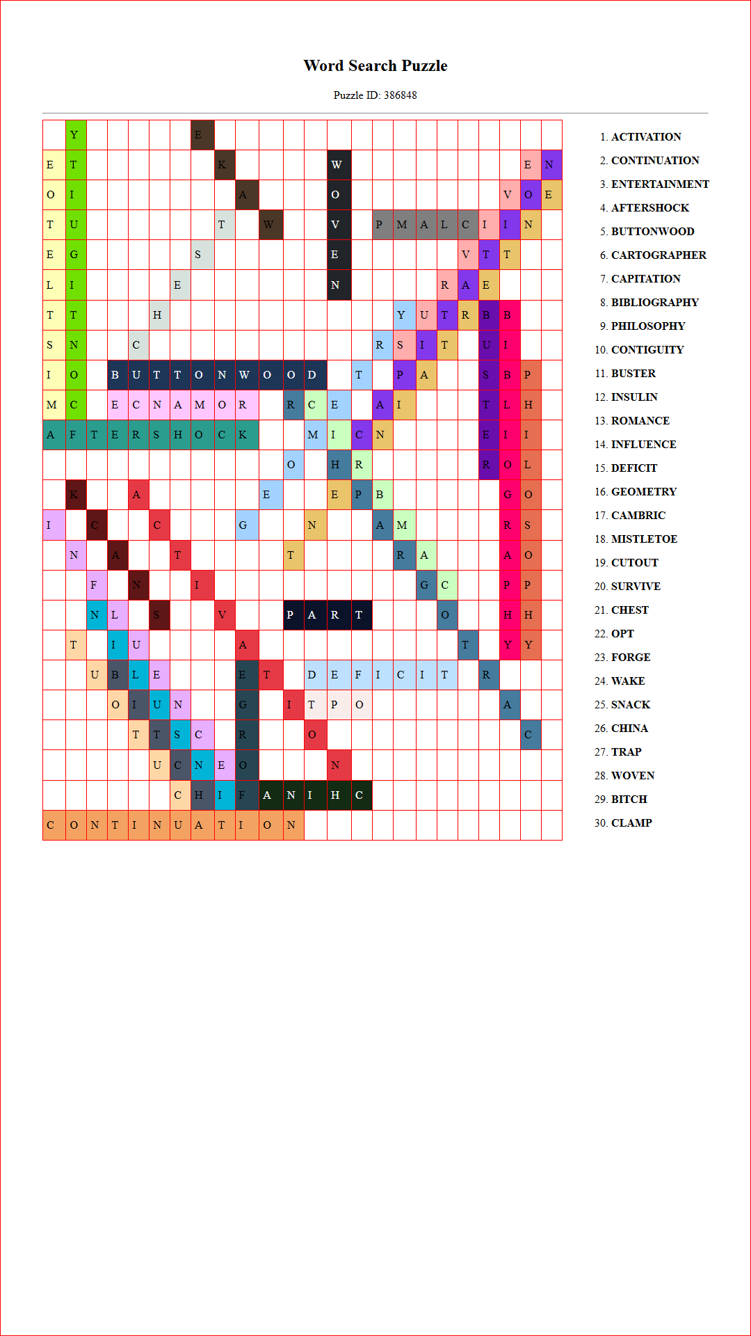 Solution of Printable word search puzzle for adults 437 (Puzzle id: 386848) Document