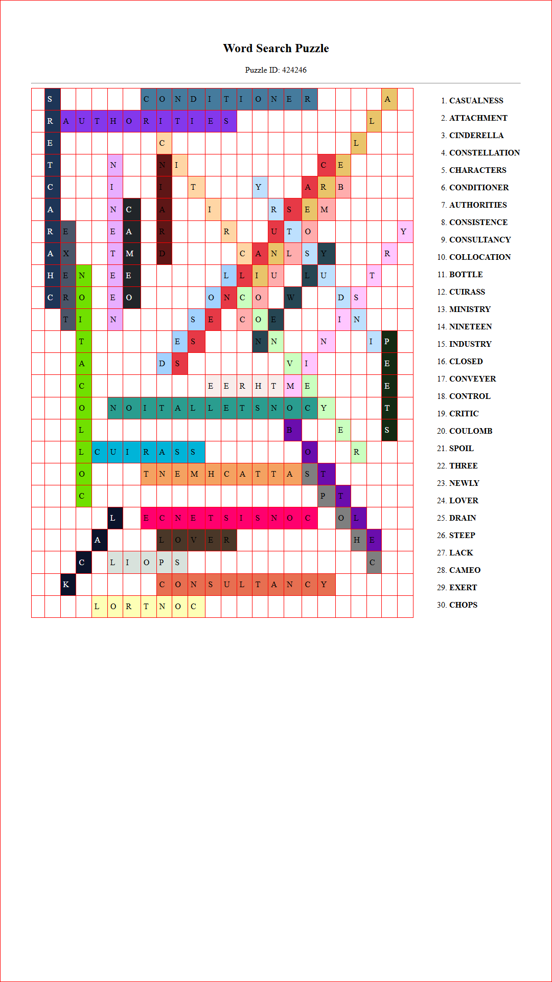 Solution of Printable word search puzzle for adults 478 (Puzzle id: 424246) Document