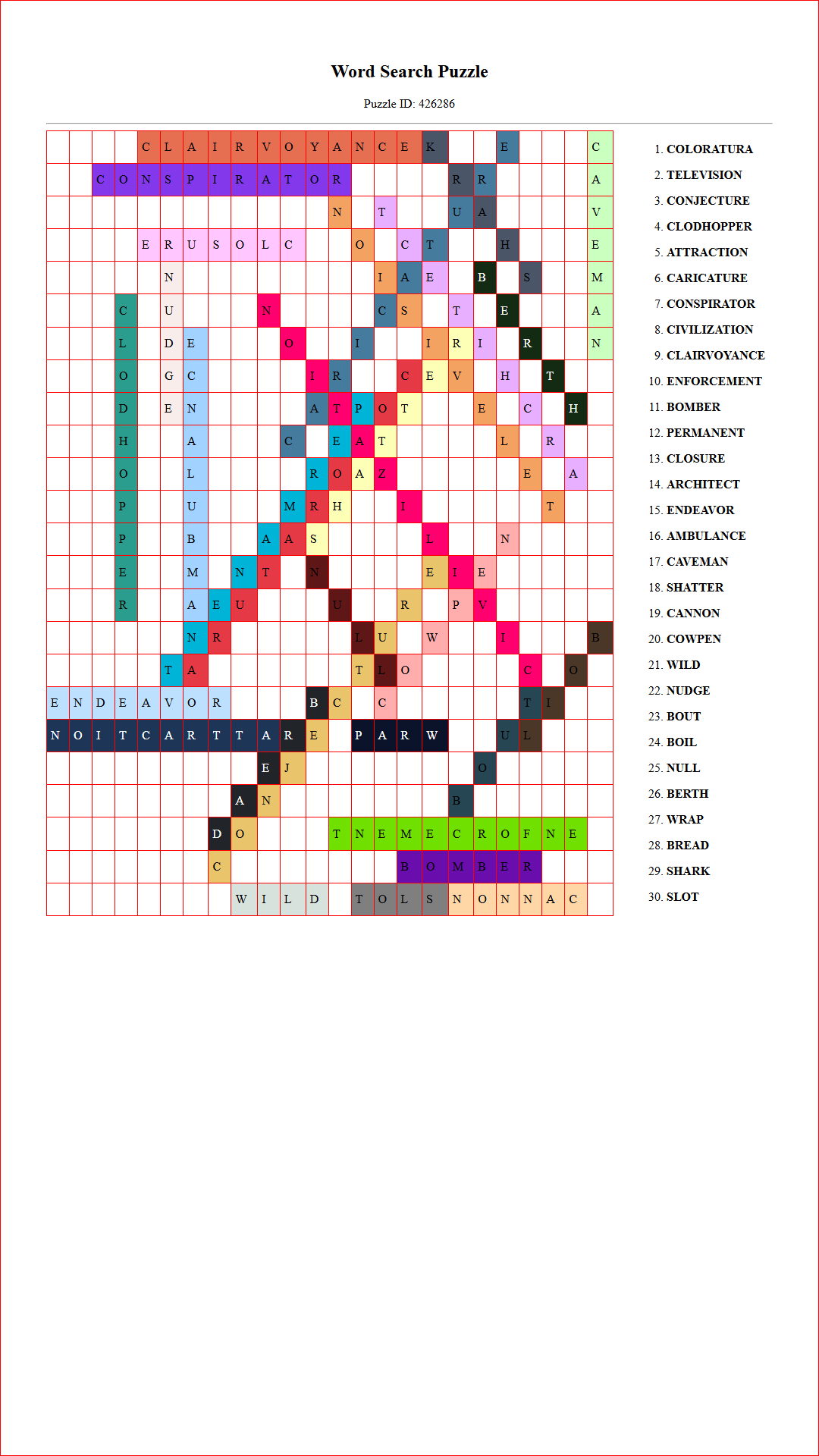 Solution of Printable word search puzzle for adults 263 (Puzzle id: 426286) Document