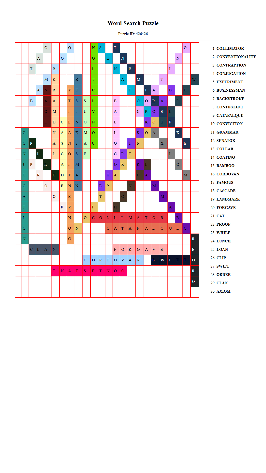 Solution of Printable word search puzzle for adults 77 (Puzzle id: 426426) Document