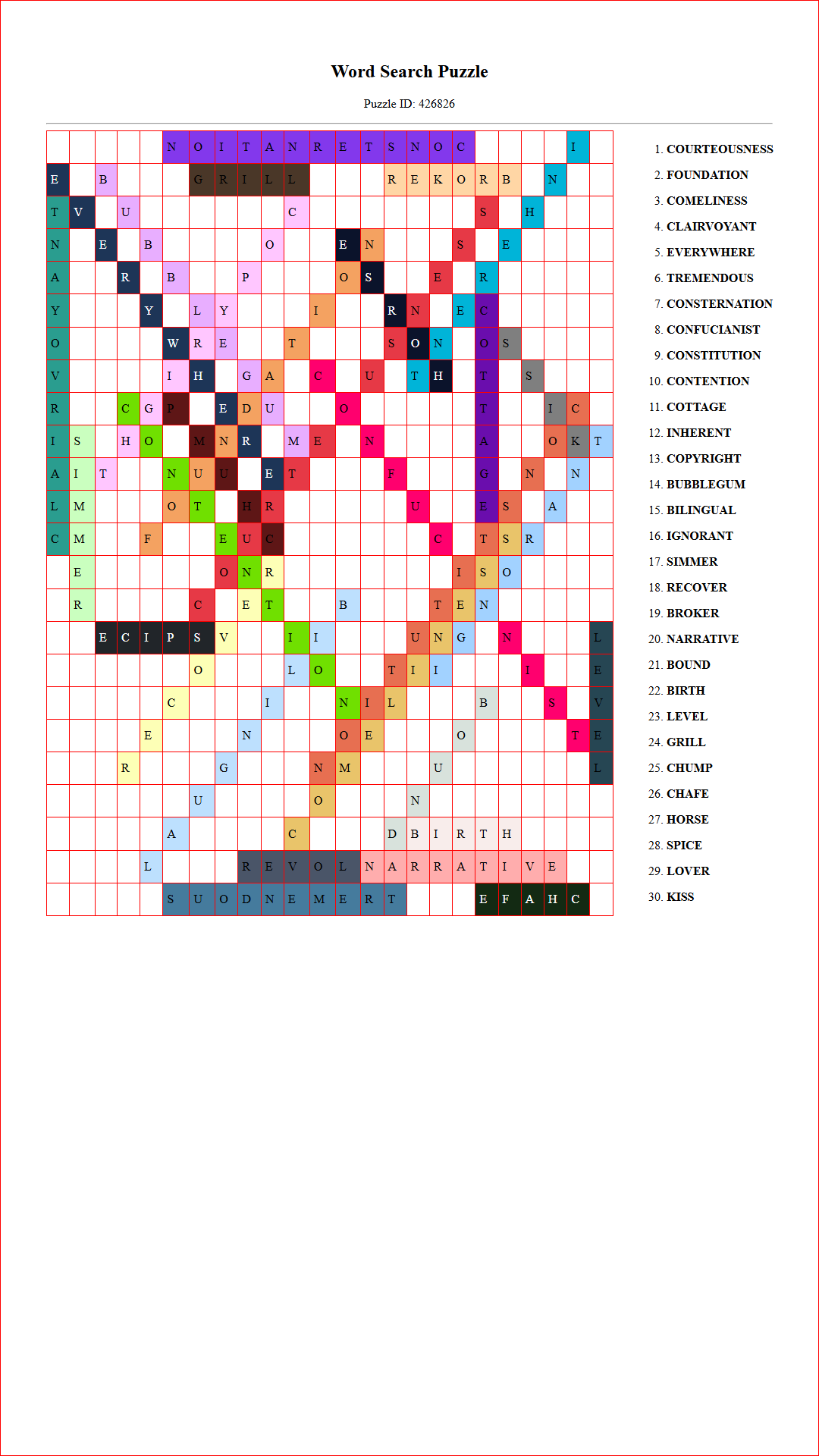 Solution of Printable word search puzzle for adults 371 (Puzzle id: 426826) Document