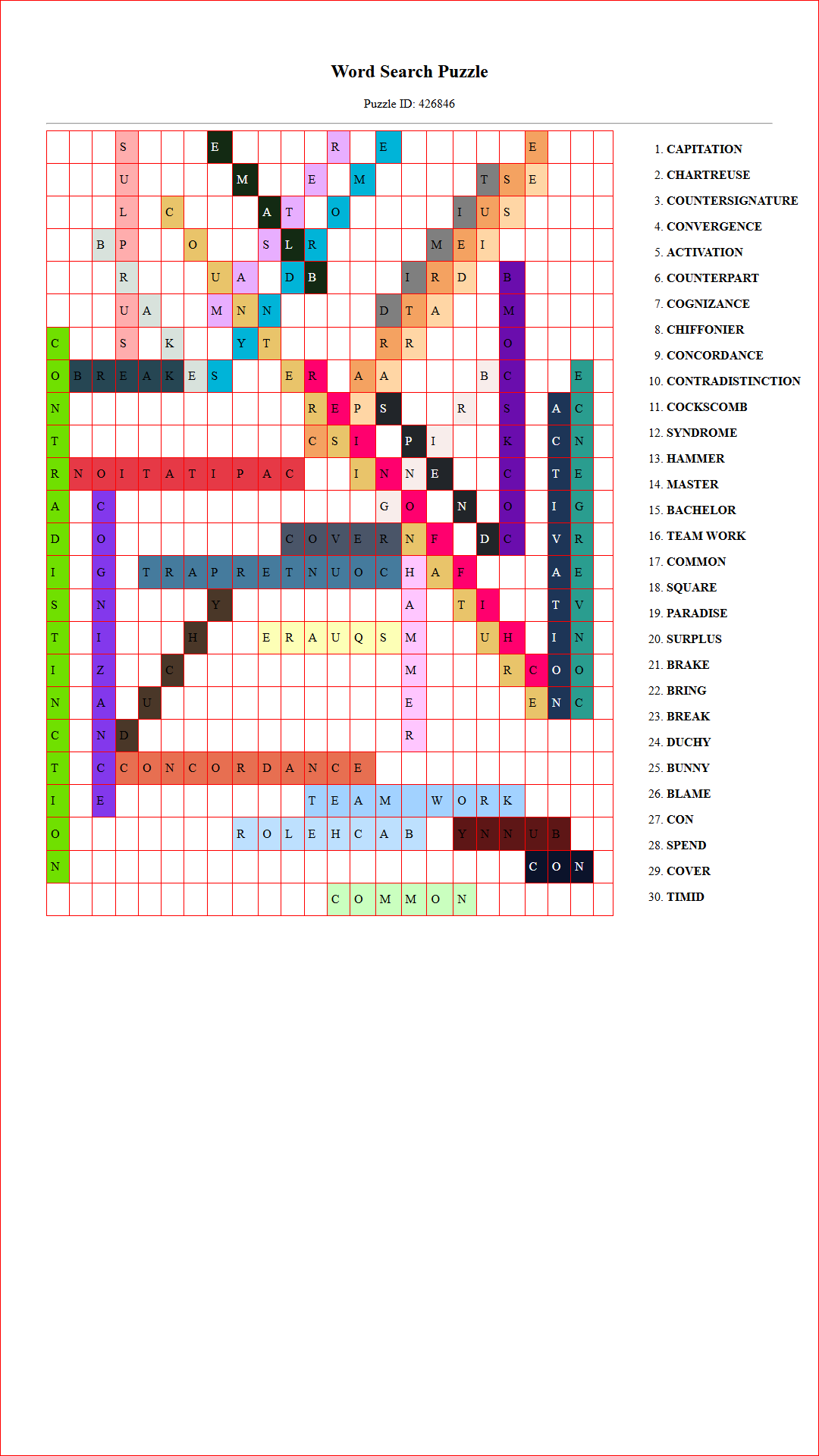 Solution of Printable word search puzzle for adults 227 (Puzzle id: 426846) Document