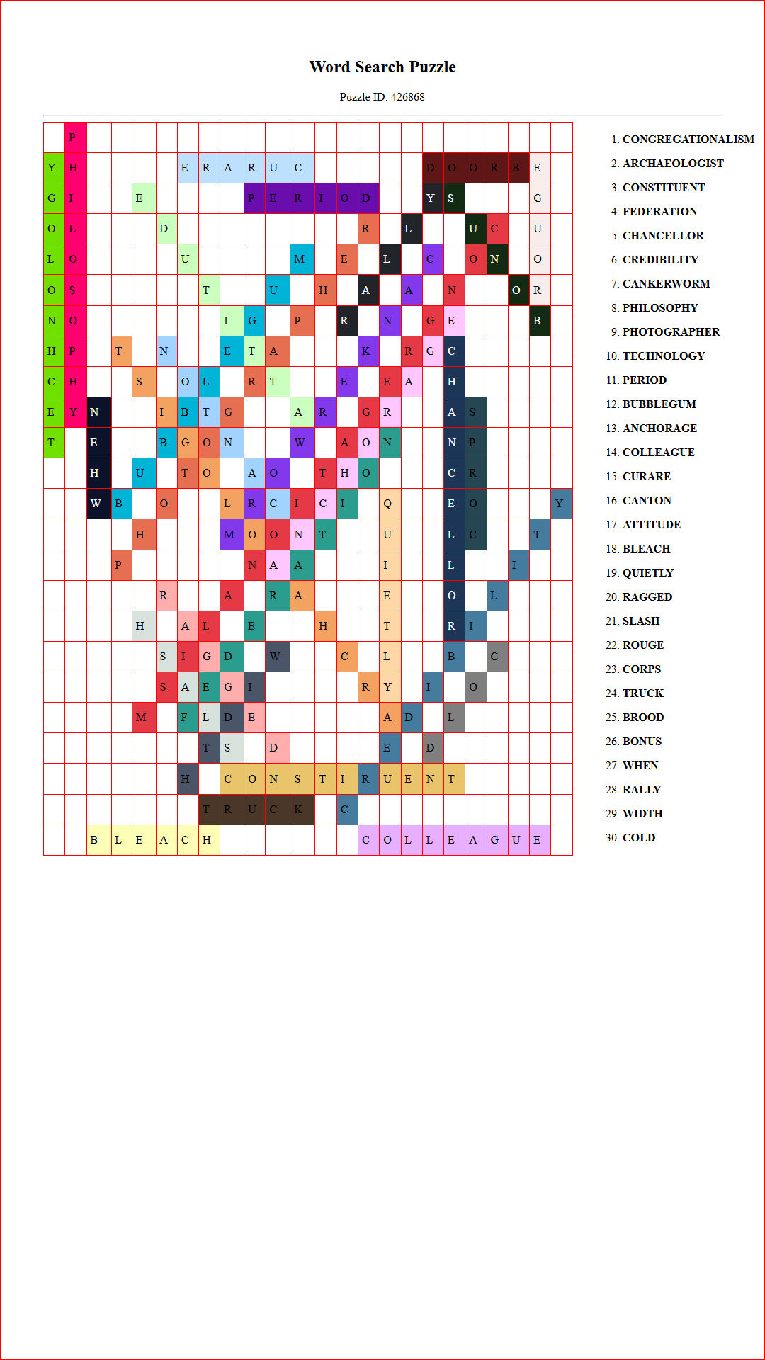 Solution of Printable word search puzzle for adults 497 (Puzzle id: 426868) Document