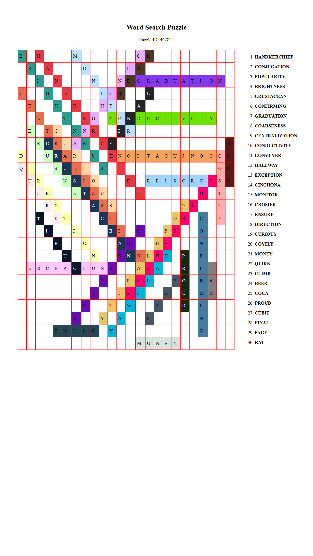 Solution of Printable word search puzzle for adults 299 (Puzzle id: 462824) Document