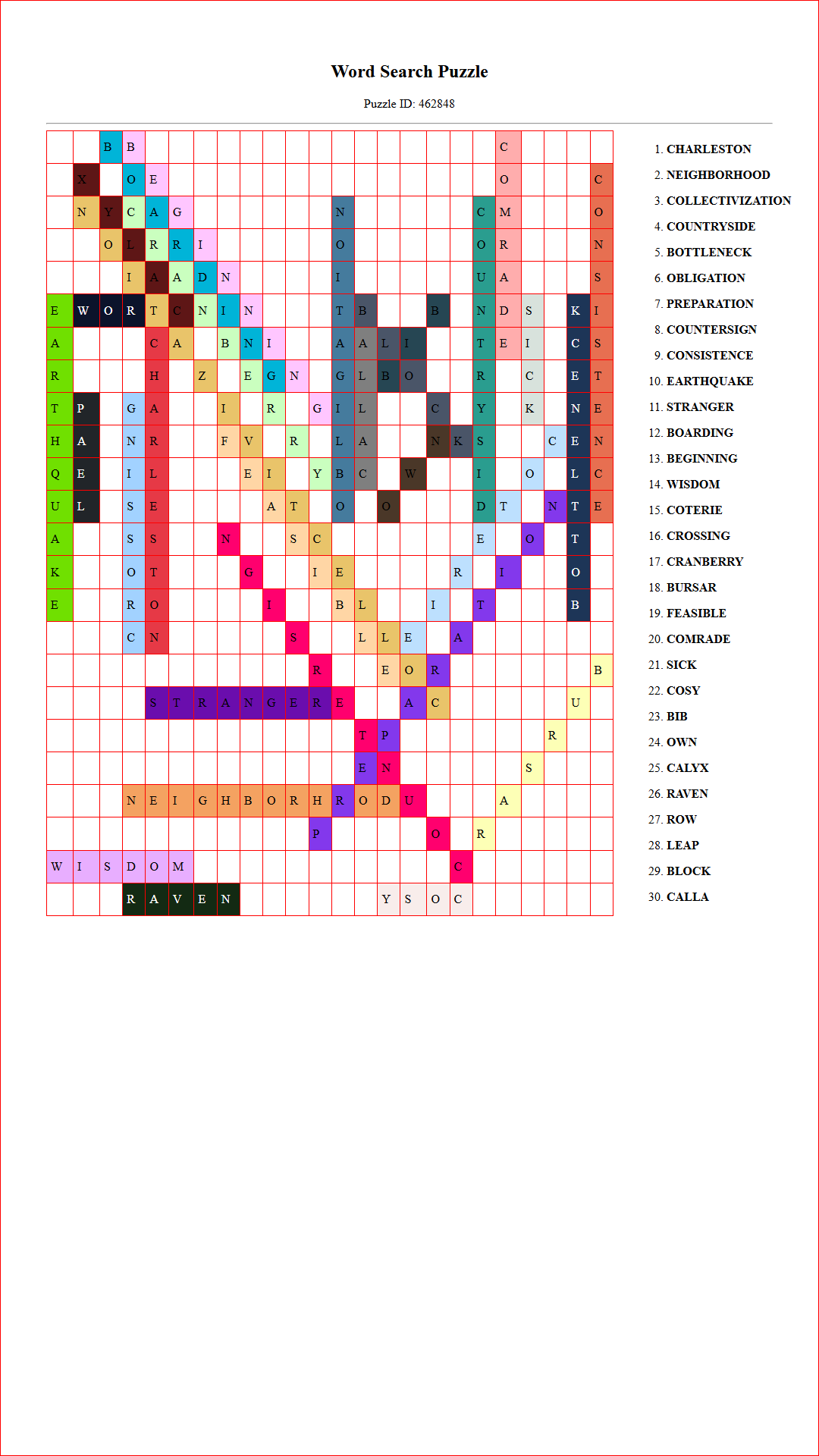 Solution of Printable word search puzzle for adults 187 (Puzzle id: 462848) Document