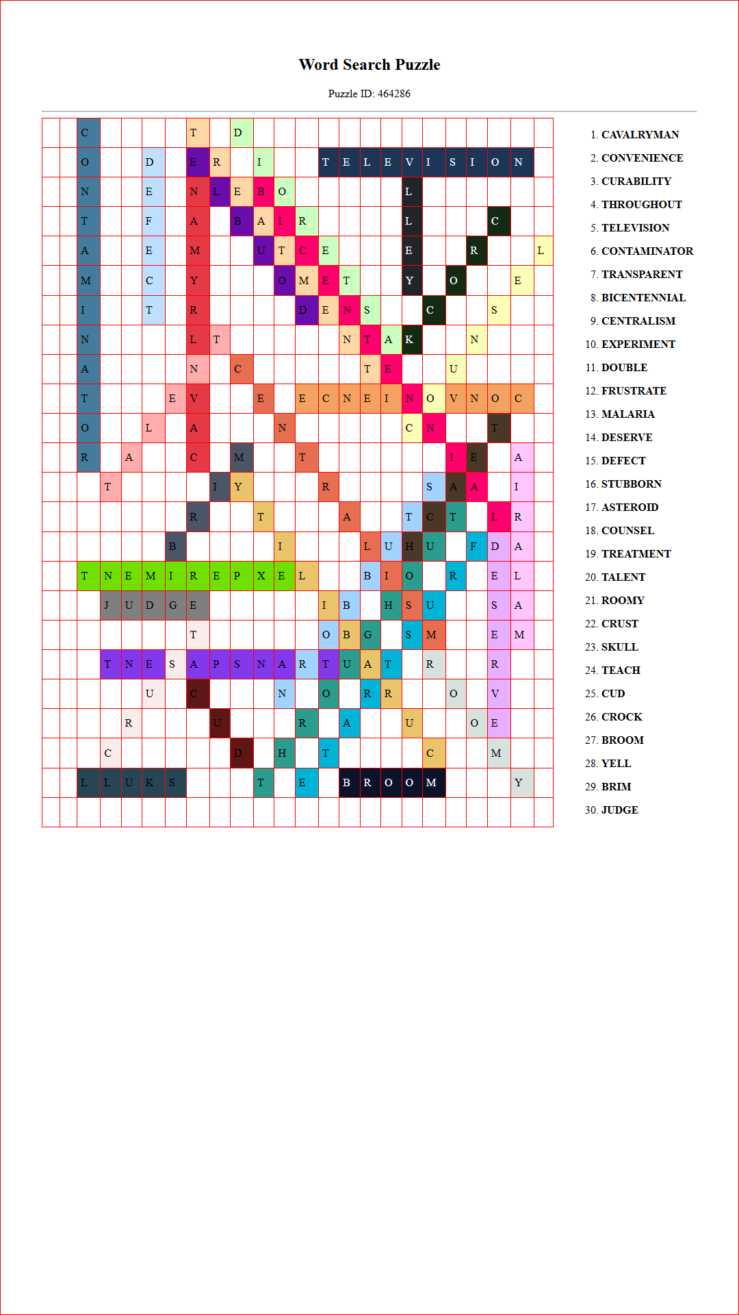 Solution of Printable word search puzzle for adults 120 (Puzzle id: 464286) Document