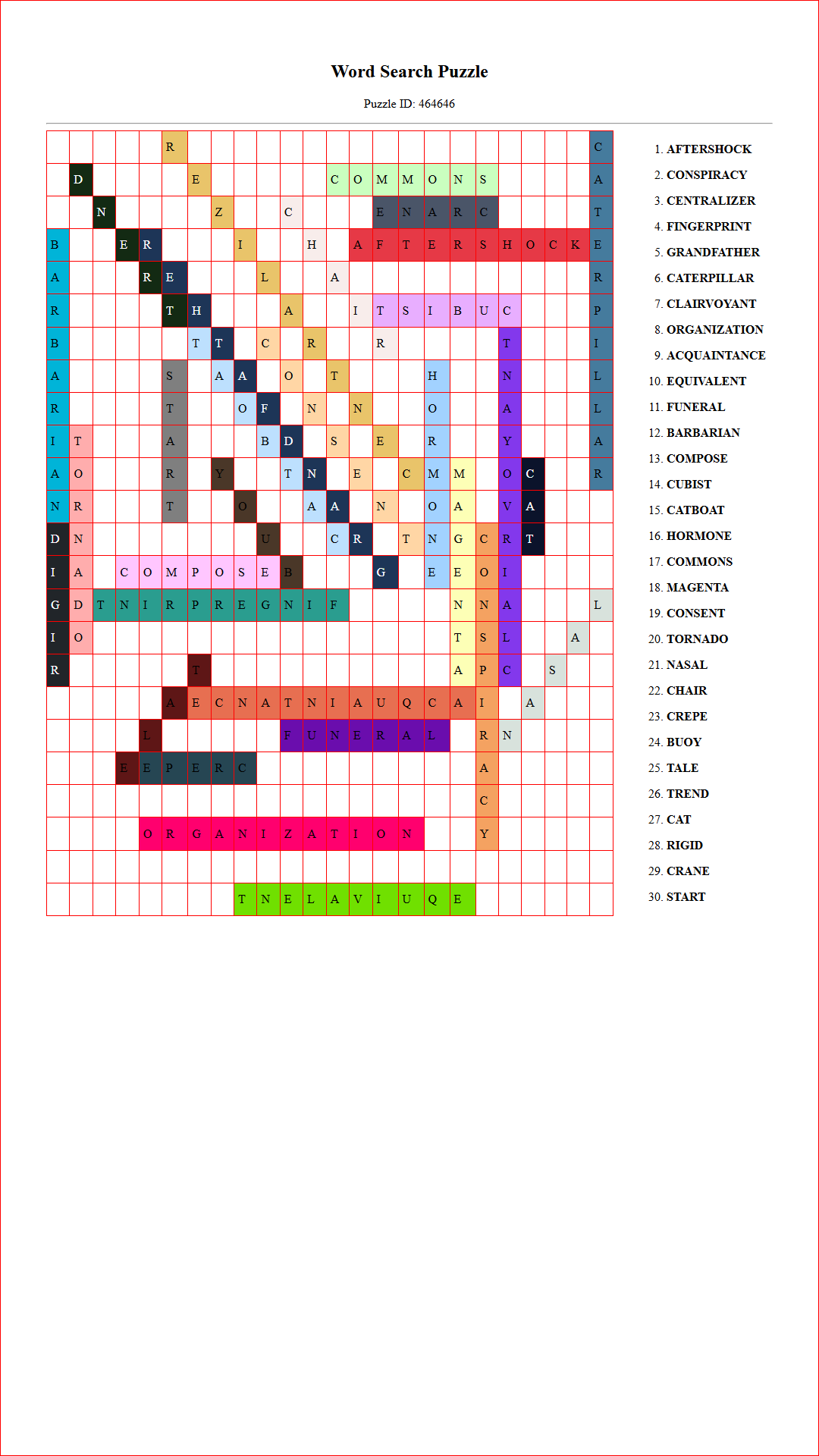 Solution of Printable word search puzzle for adults 234 (Puzzle id: 464646) Document