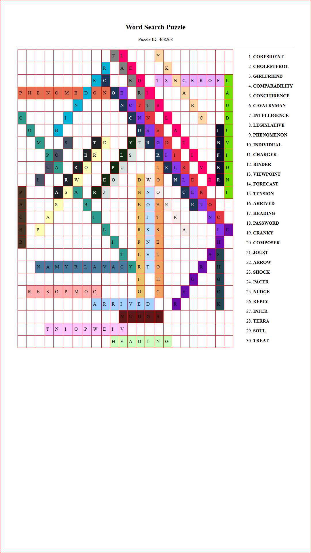 Solution of Printable word search puzzle for adults 359 (Puzzle id: 468268) Document