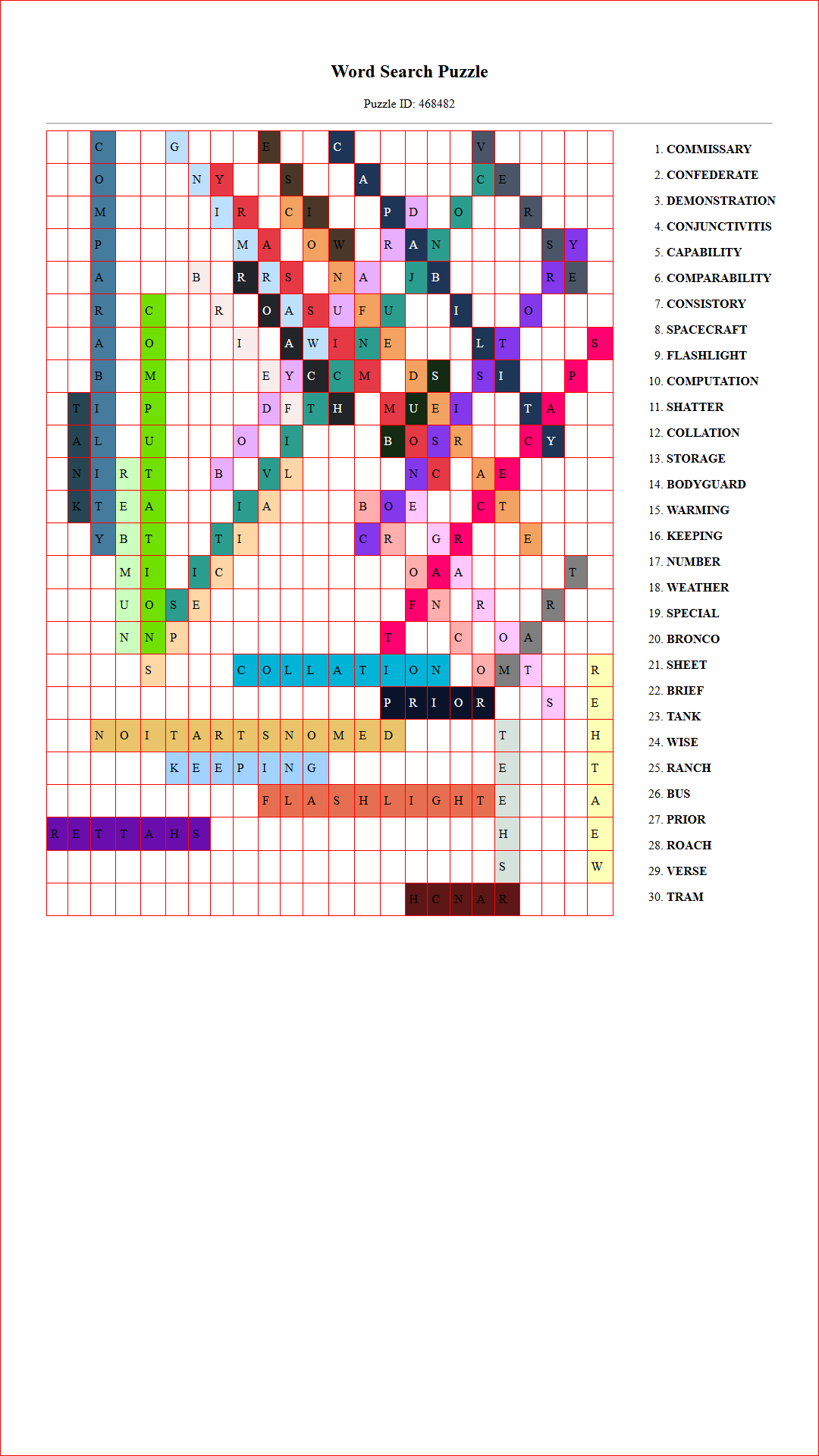 Solution of Printable word search puzzle for adults 37 (Puzzle id: 468482) Document