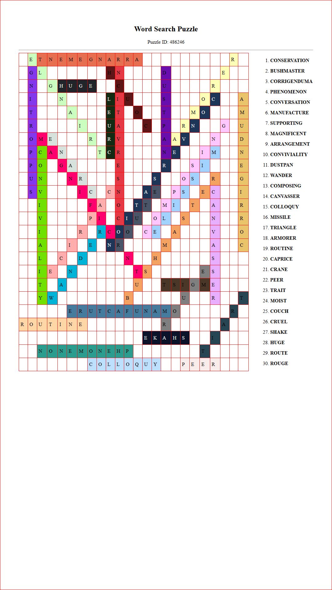 Solution of Printable word search puzzle for adults 347 (Puzzle id: 486246) Document