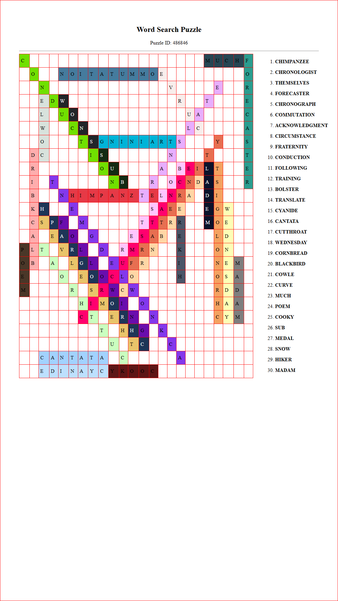 Solution of Printable word search puzzle for adults 85 (Puzzle id: 486846) Document