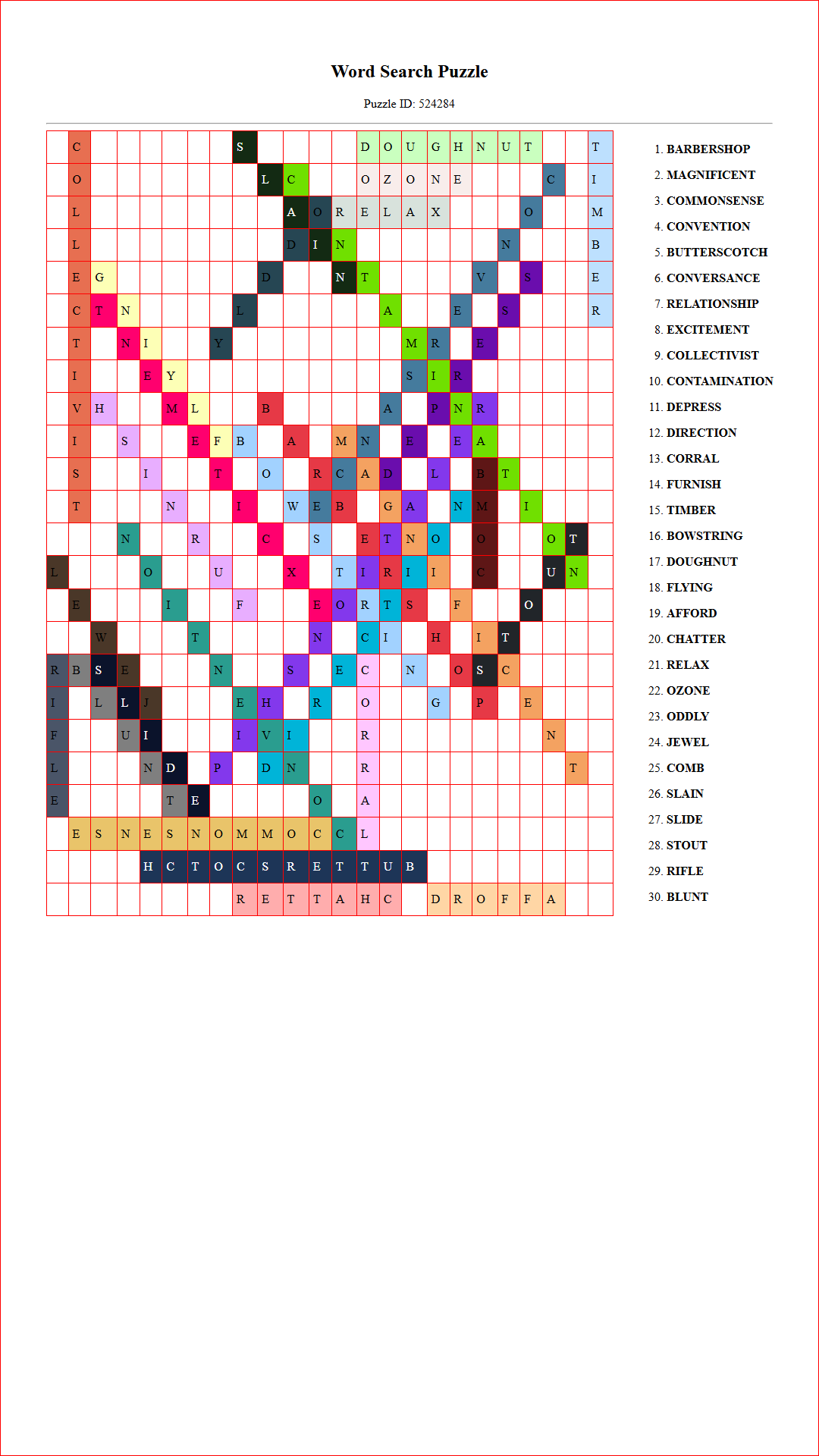 Solution of Printable word search puzzle for adults 488 (Puzzle id: 524284) Document