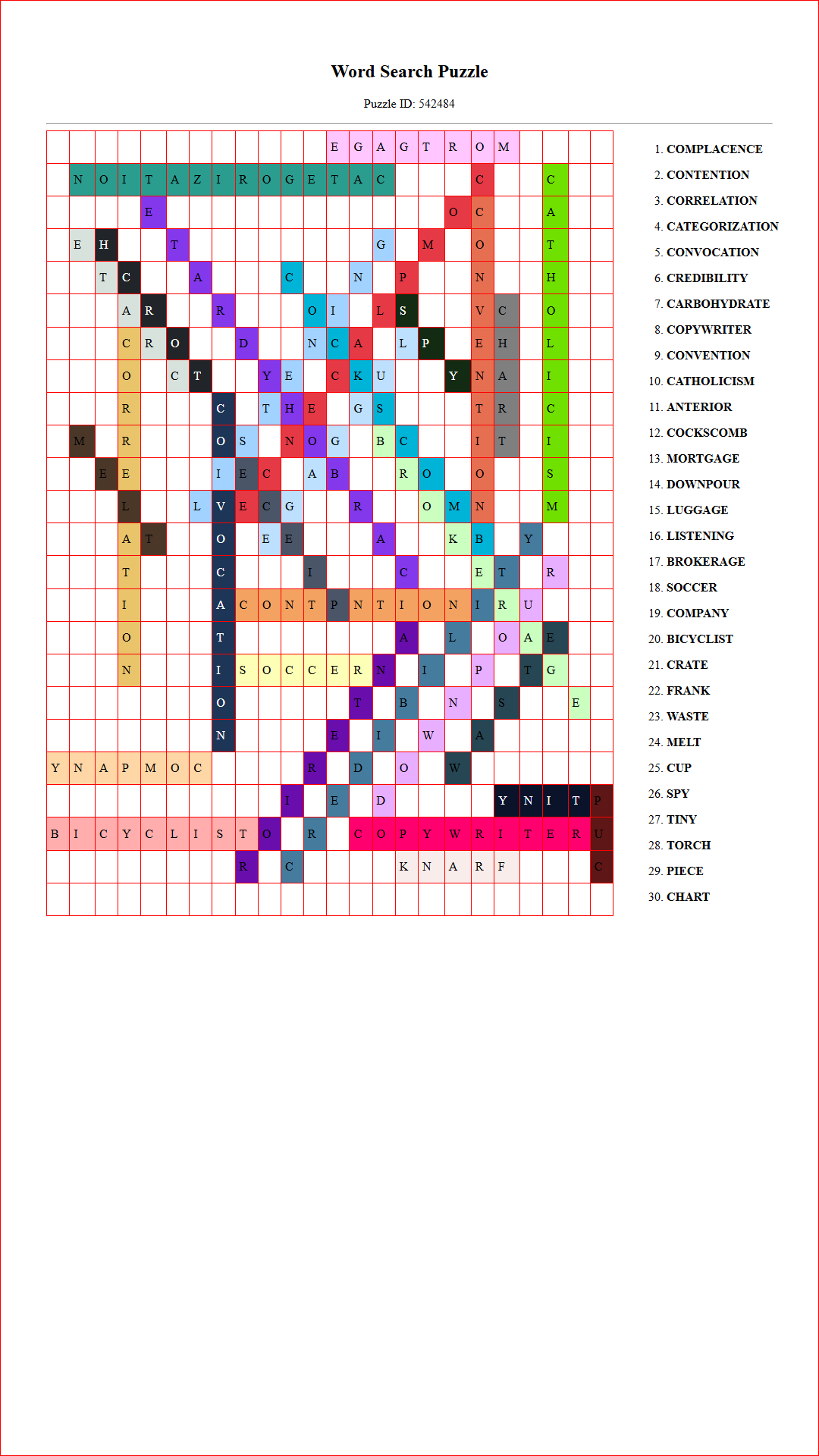 Solution of Printable word search puzzle for adults 185 (Puzzle id: 542484) Document