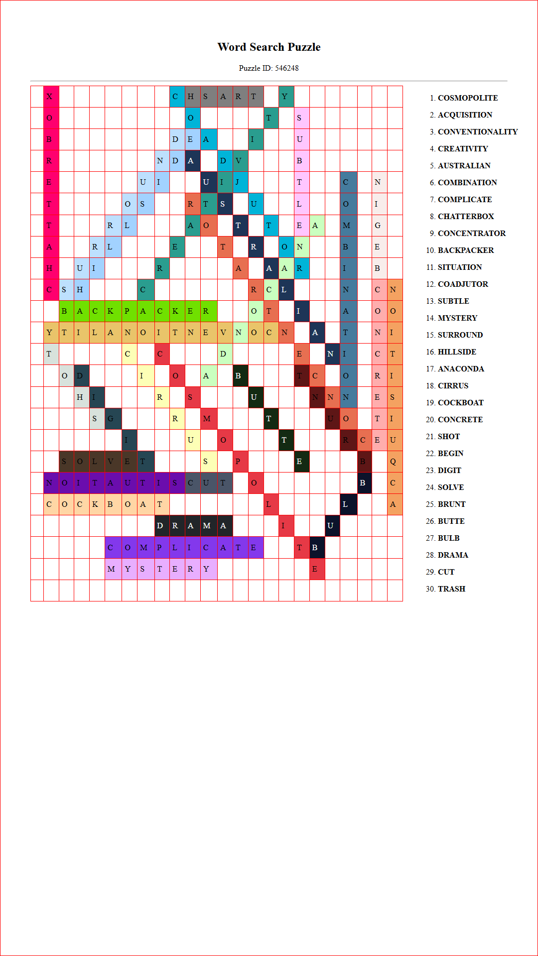Solution of Printable word search puzzle for adults 313 (Puzzle id: 546248) Document