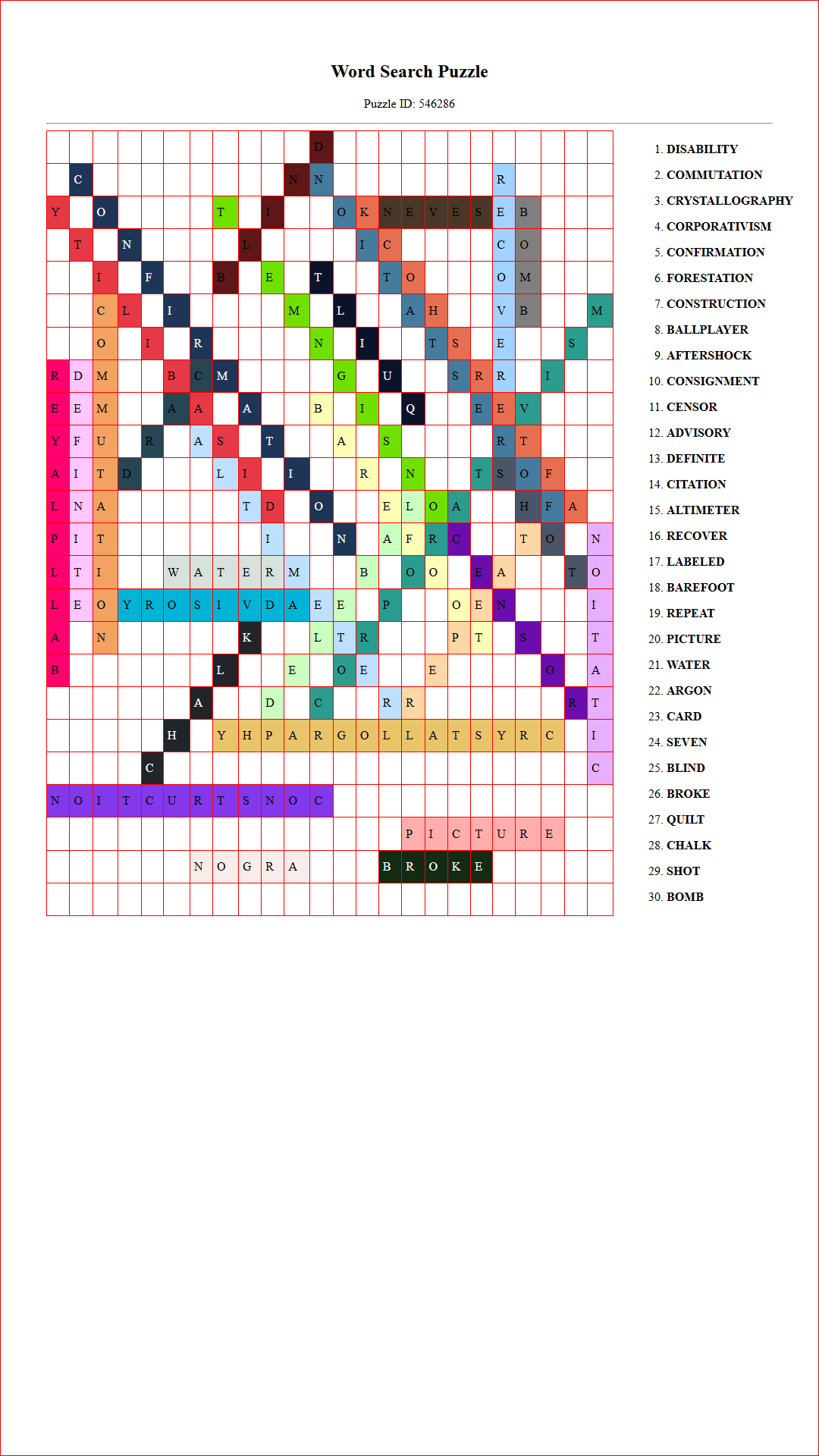 Solution of Printable word search puzzle for adults 318 (Puzzle id: 546286) Document