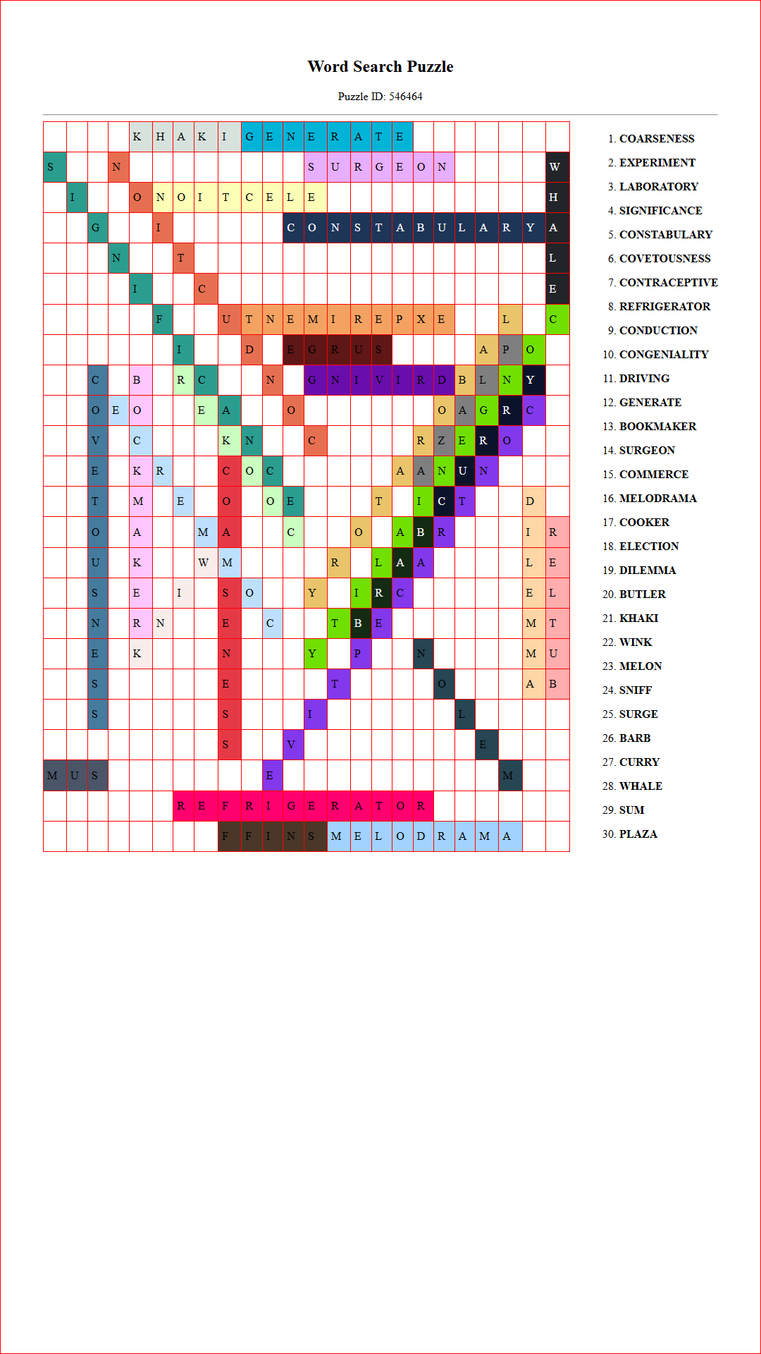 Solution of Printable word search puzzle for adults 113 (Puzzle id: 546464) Document