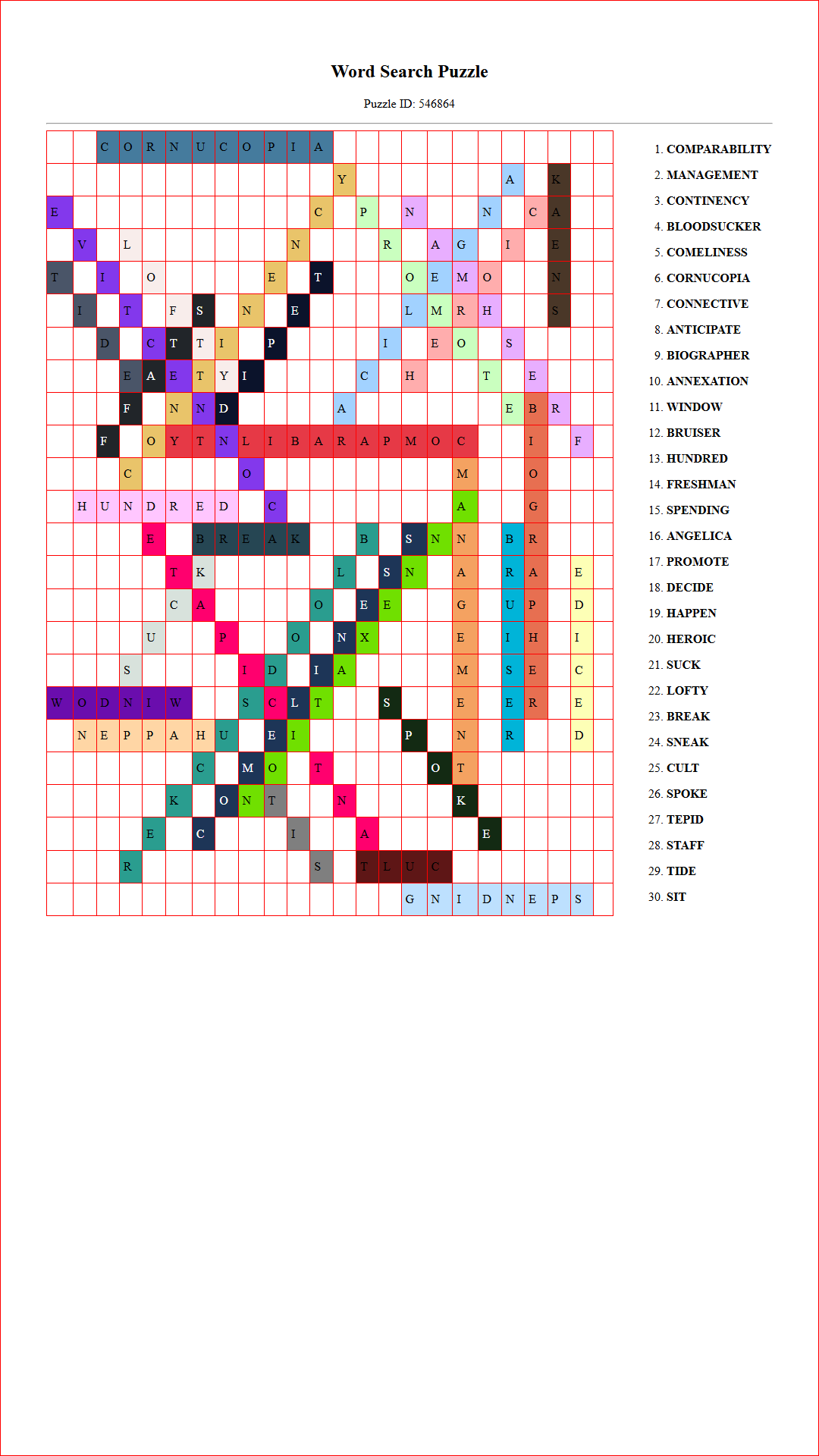 Solution of Printable word search puzzle for adults 509 (Puzzle id: 546864) Document