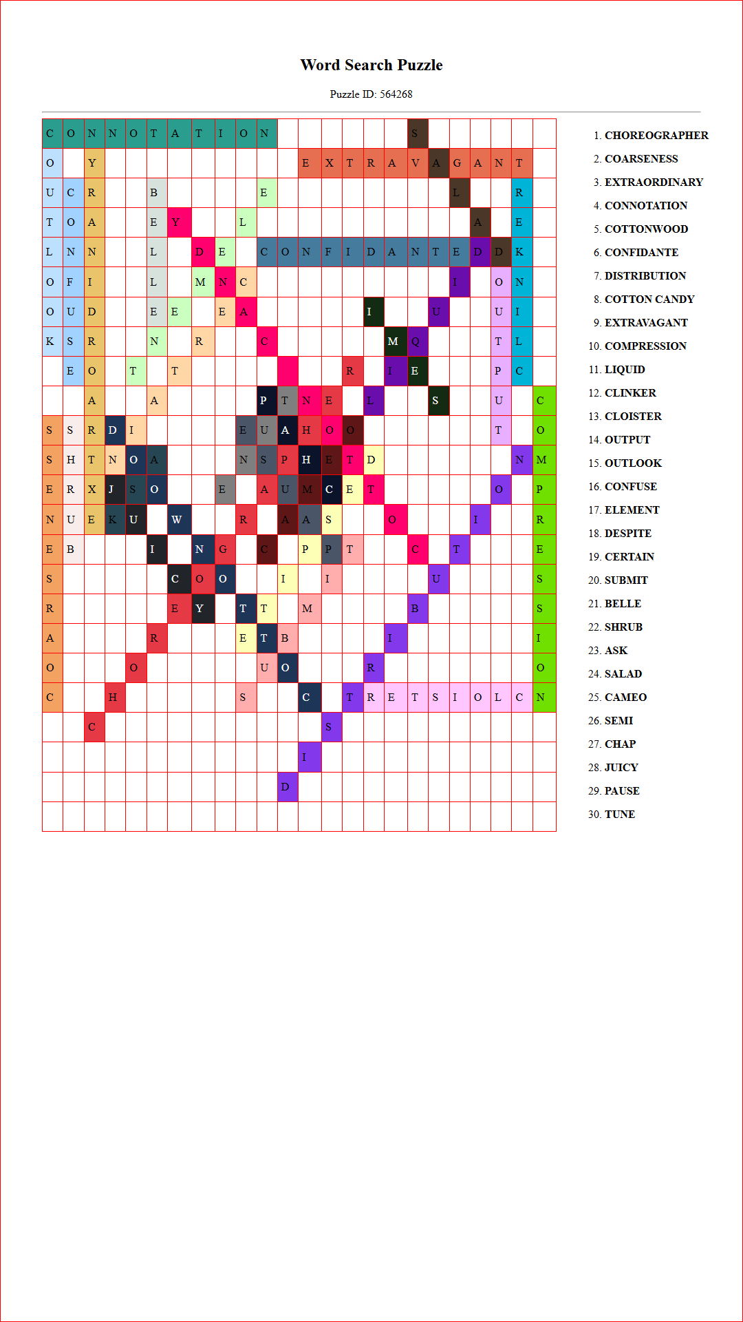 Solution of Printable word search puzzle for adults 282 (Puzzle id: 564268) Document