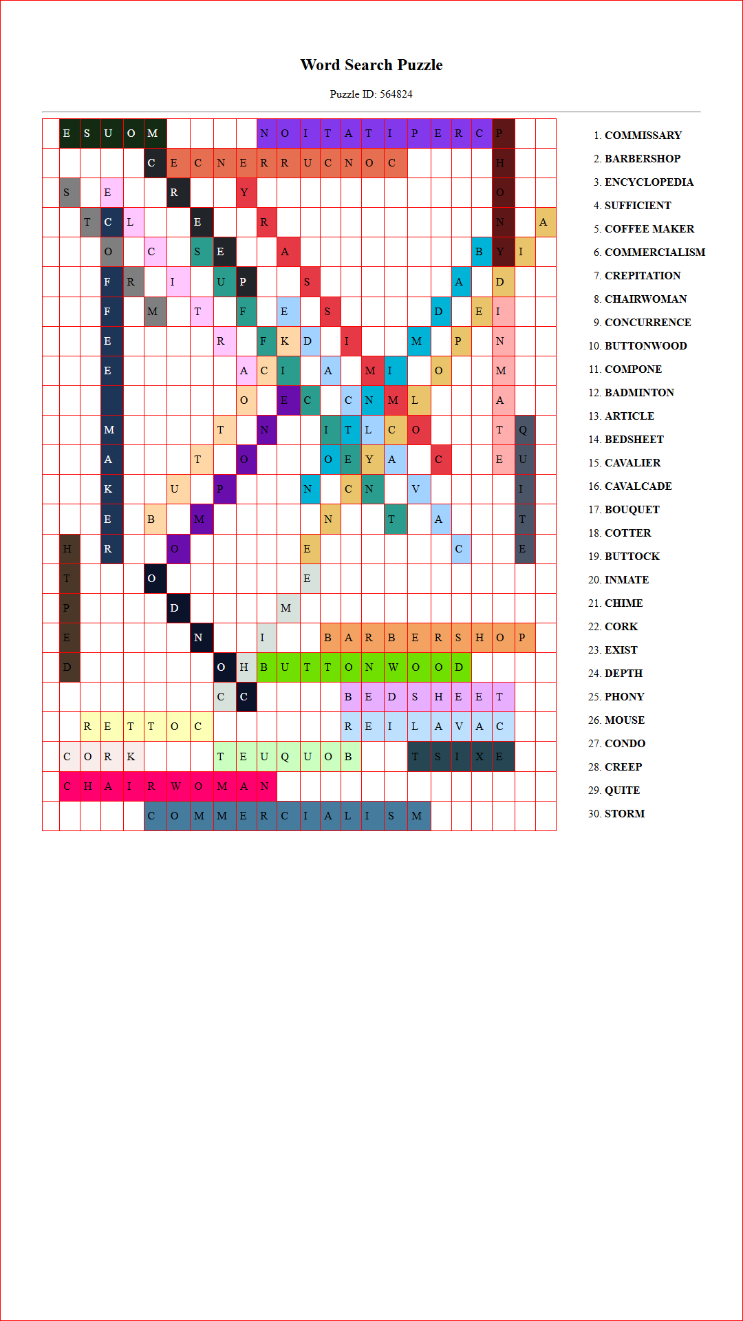 Solution of Printable word search puzzle for adults 50 (Puzzle id: 564824) Document