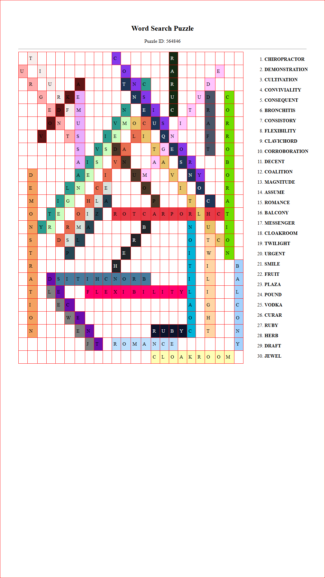 Solution of Printable word search puzzle for adults 33 (Puzzle id: 564846) Document