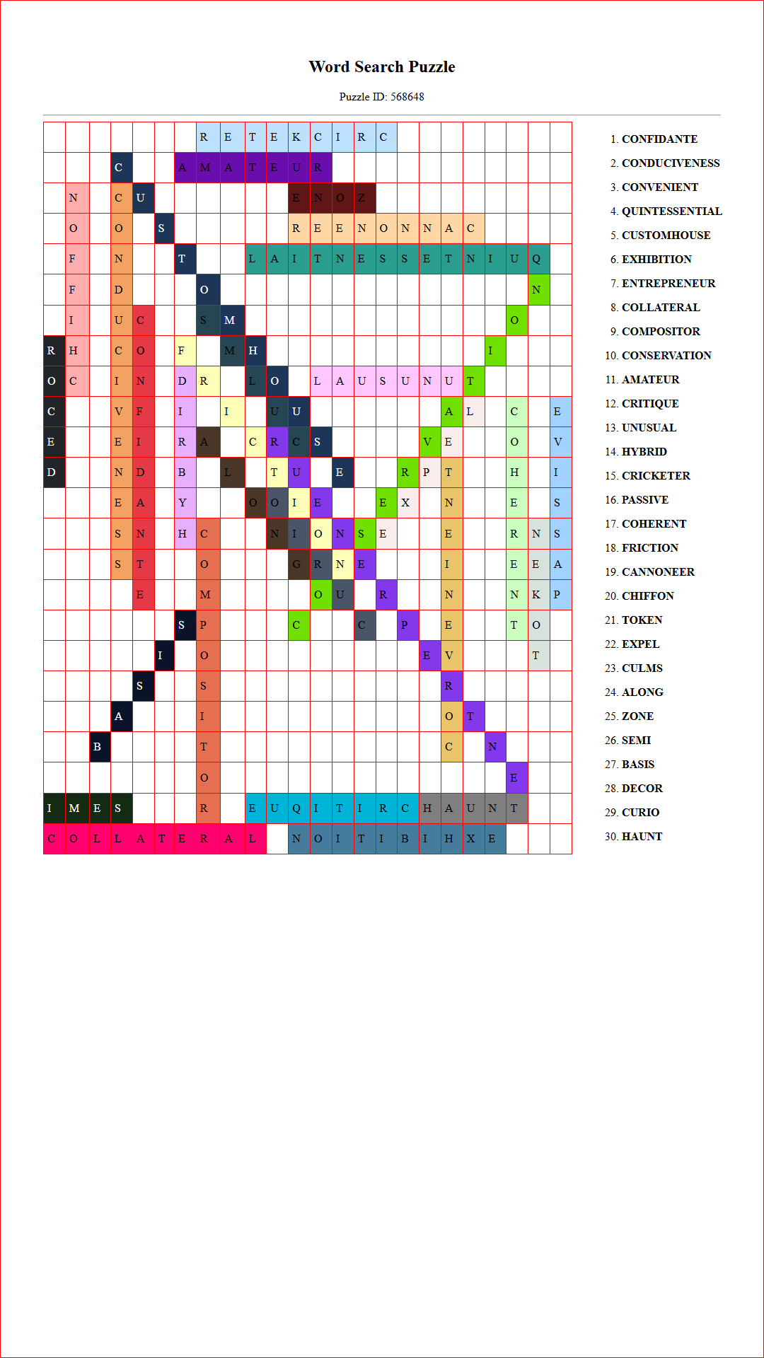 Solution of Printable word search puzzle for adults 142 (Puzzle id: 568648) Document