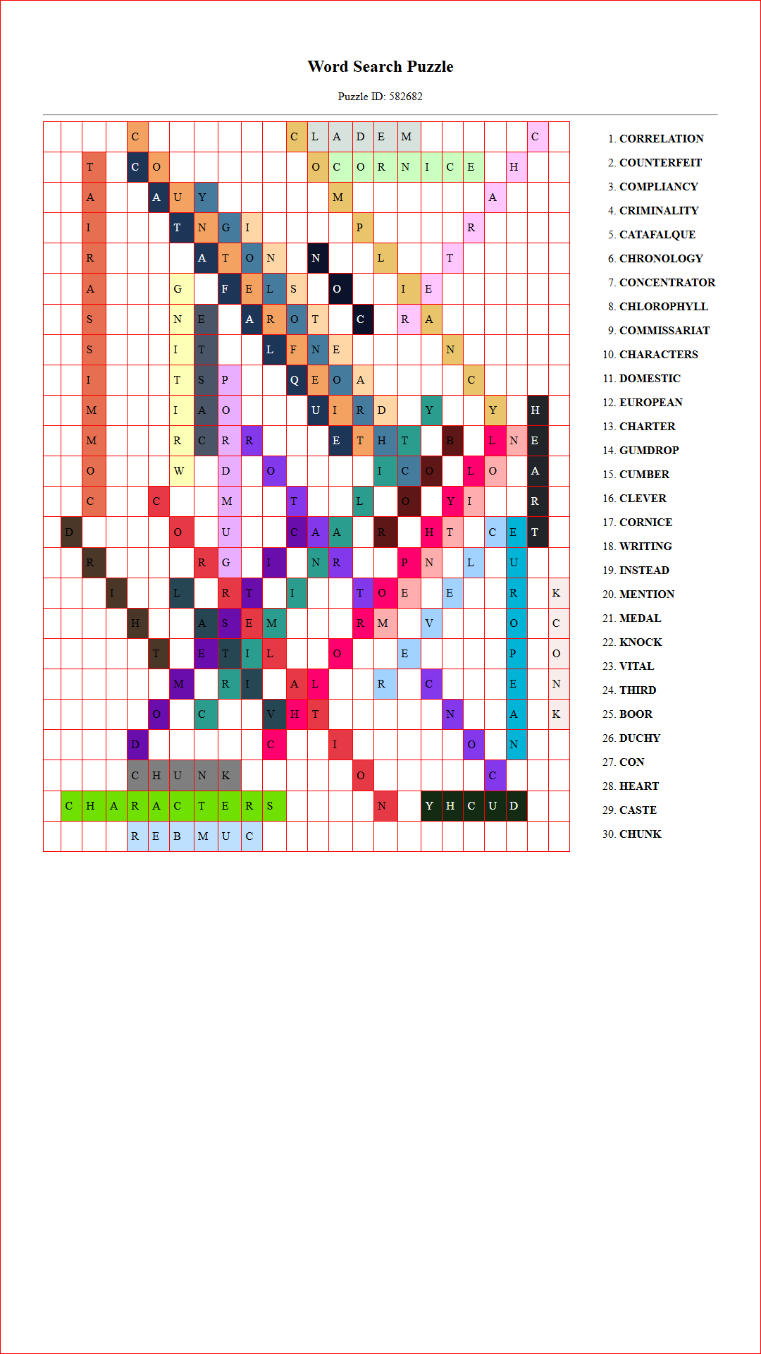 Solution of Printable word search puzzle for adults 480 (Puzzle id: 582682) Document