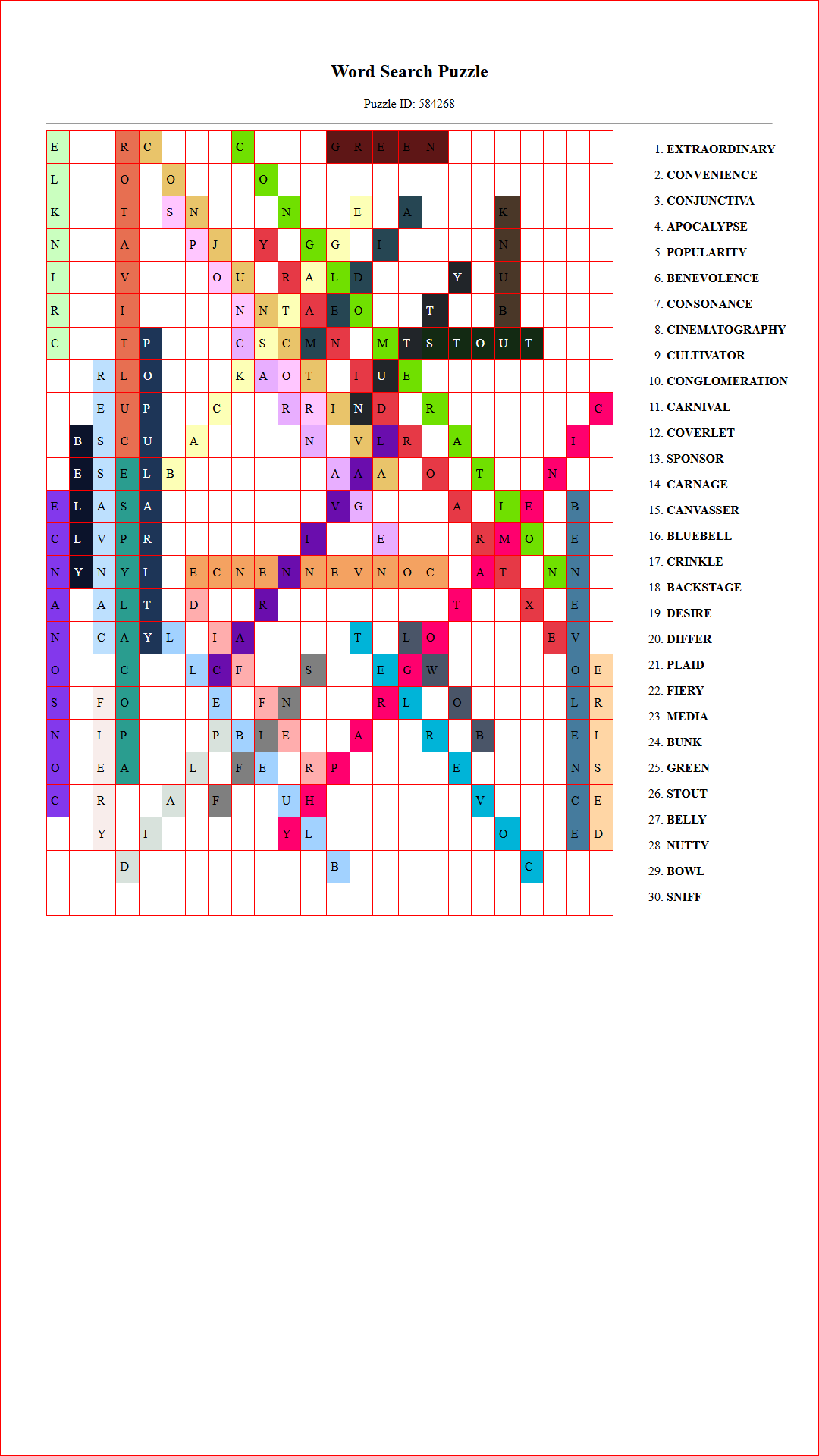 Solution of Printable word search puzzle for adults 220 (Puzzle id: 584268) Document