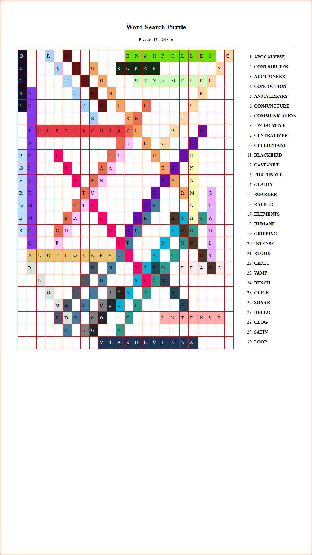 Solution of Printable word search puzzle for adults 88 (Puzzle id: 584846) Document