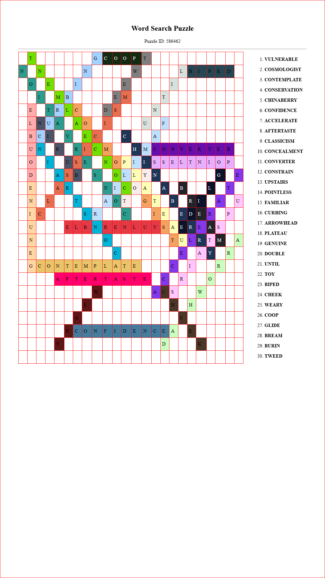 Solution of Printable word search puzzle for adults 494 (Puzzle id: 586462) Document